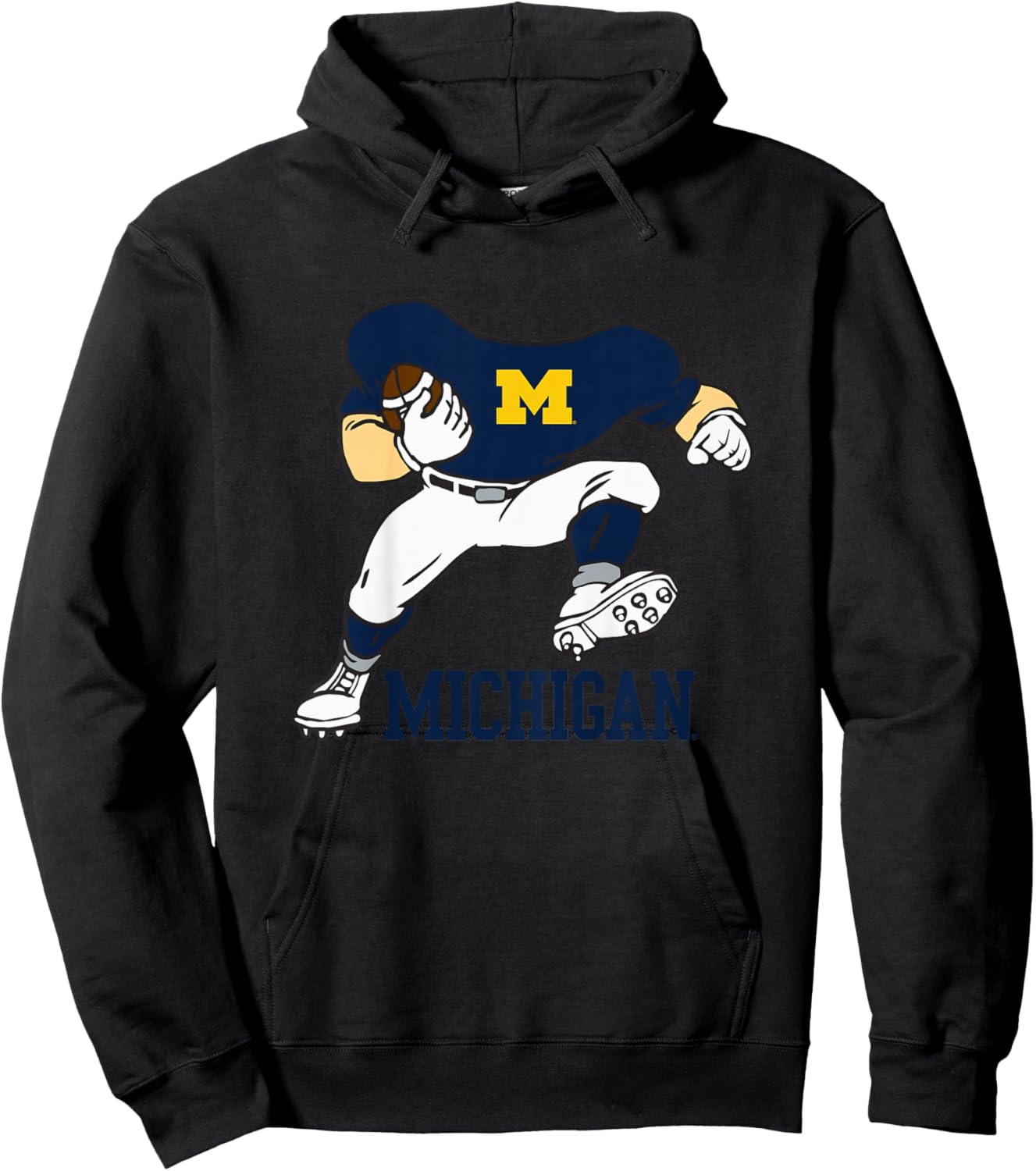 Kids Michigan Wolverines Kids Football Player Gray Hoodie - Hoodie | Black