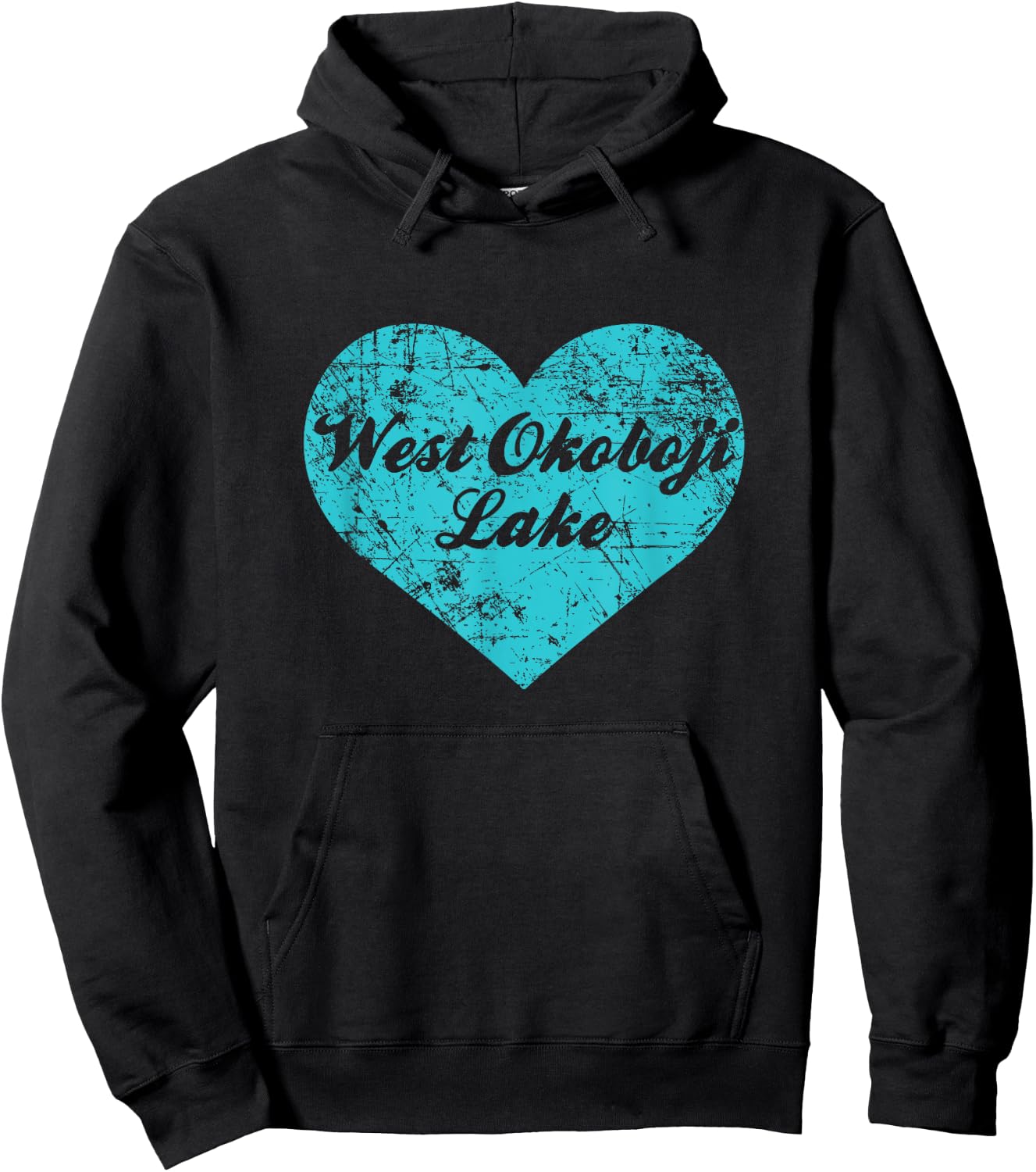 I Love West Okoboji Lake Shirt, Iowa Camping Gift Hoodie - Hoodie | Black