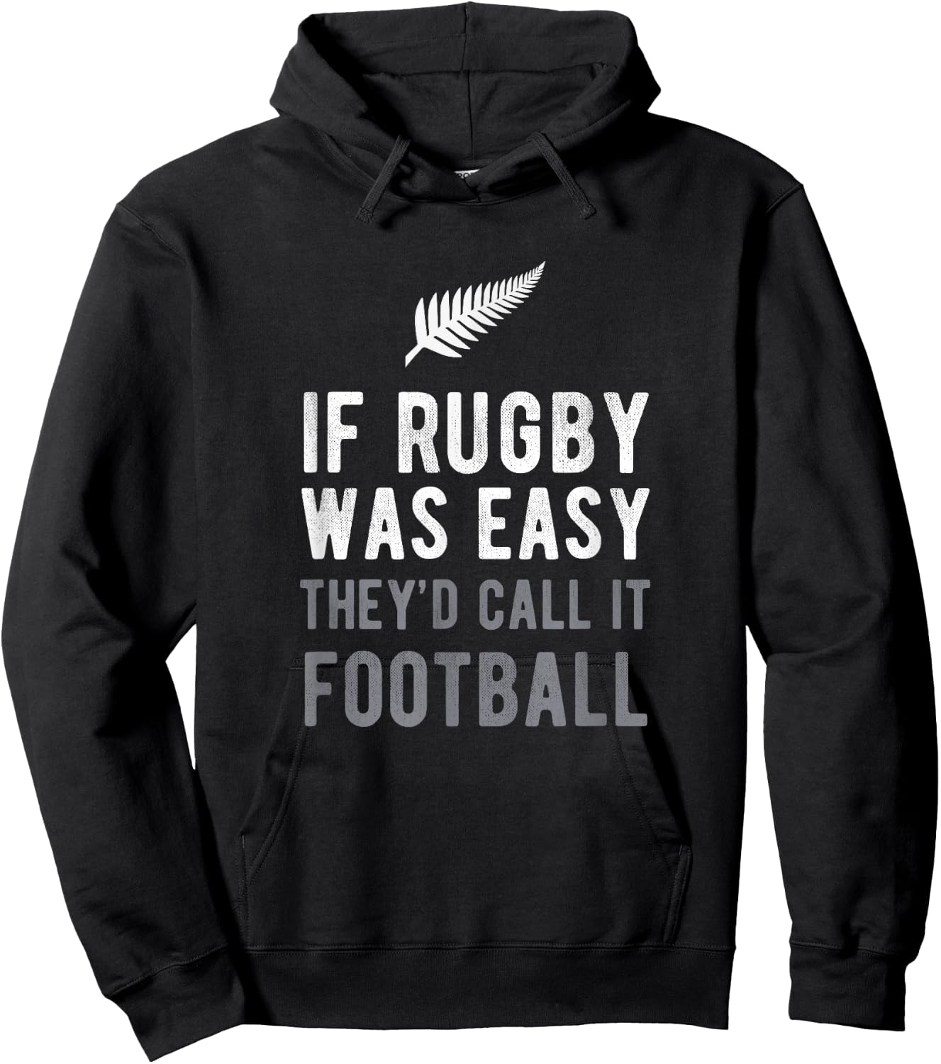 Funny New Zealand Rugby NZ Silver Fern Football Gift Hoodie - Hoodie | Black