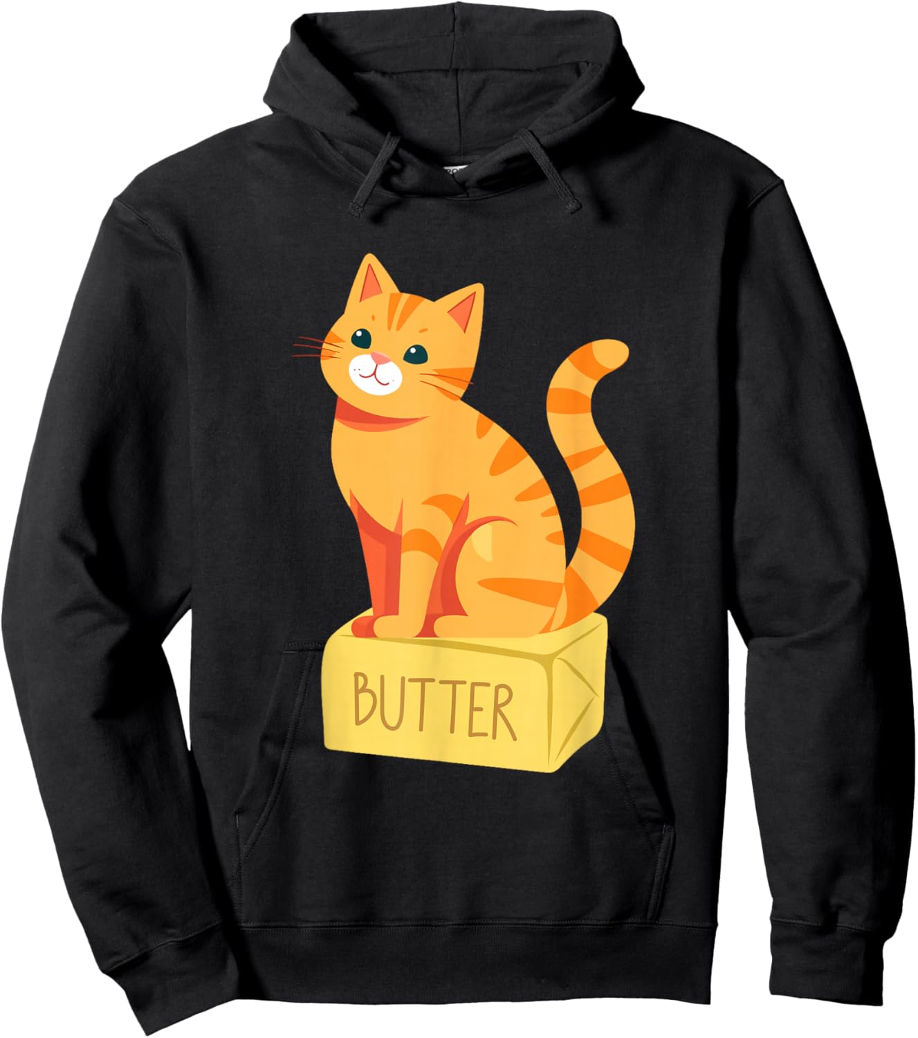 Cute The butter cat had a cat sitting on a stick of butter Hoodie - Hoodie | Black