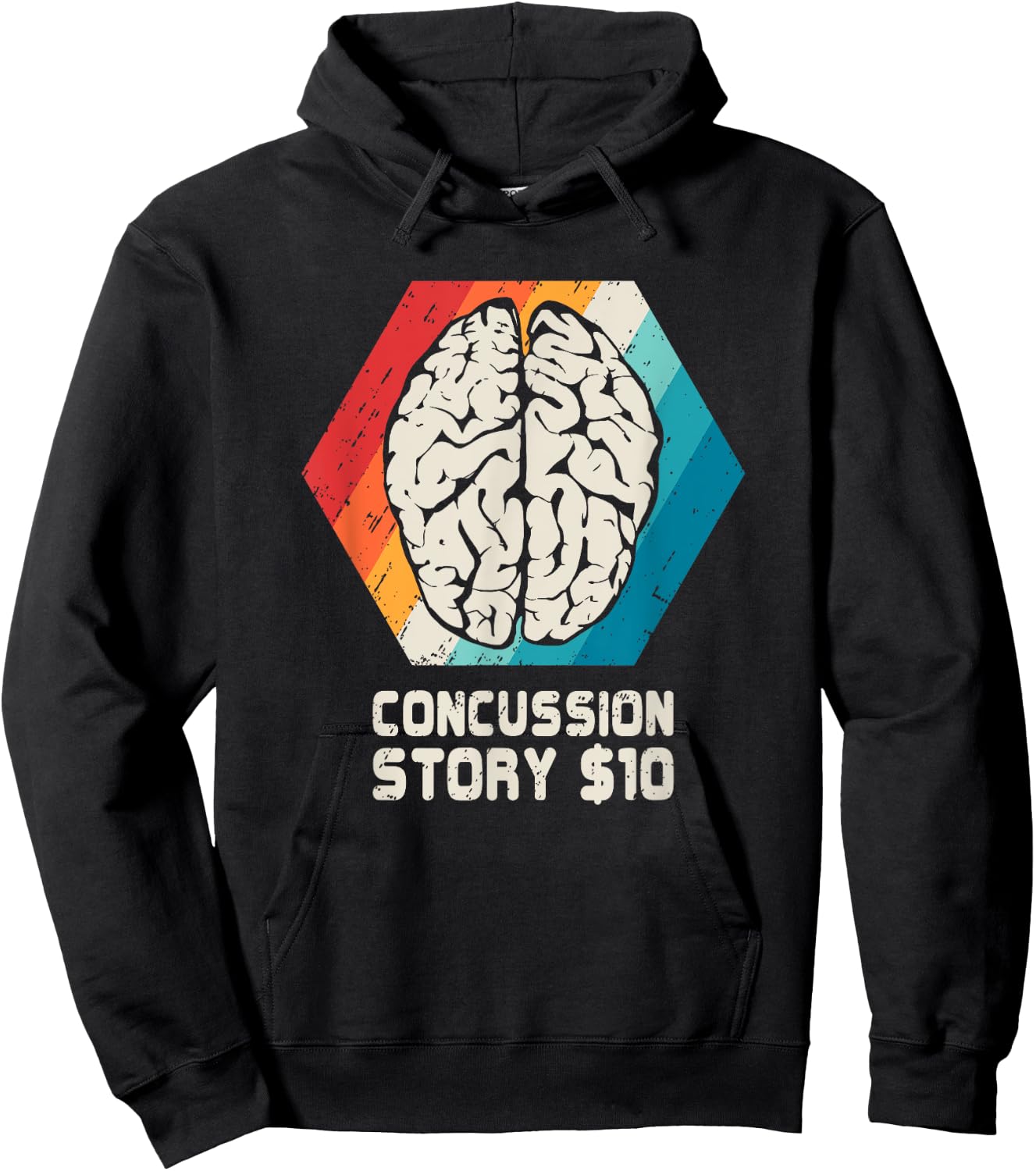 Concussion T Shirt Brain Head Injury Get Well Soon Gift Hoodie - Hoodie | Black