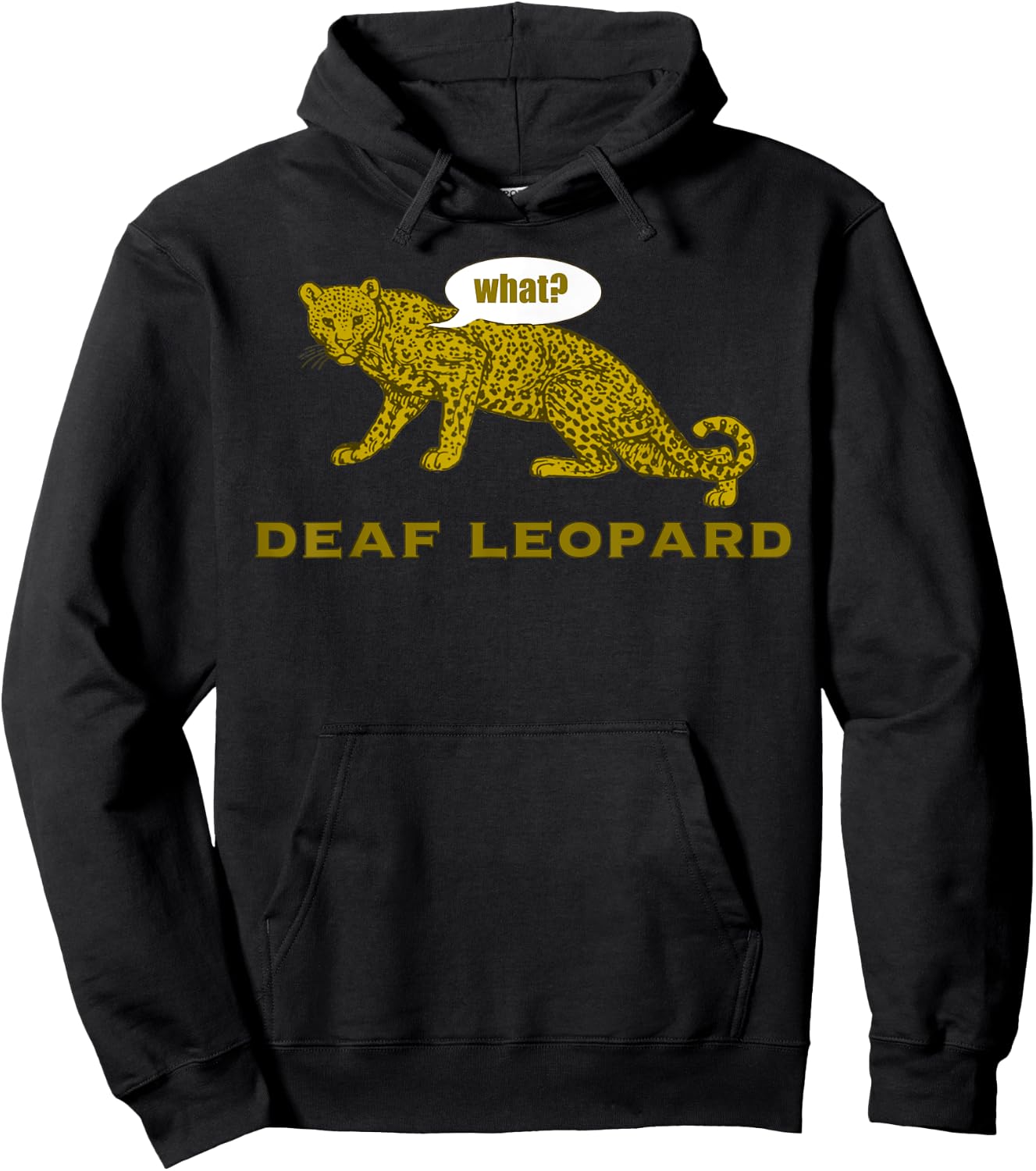 Music Funny Band Pun Shirt Deaf Leopard Joke Rock Music Gift Hoodie - Hoodie | Black