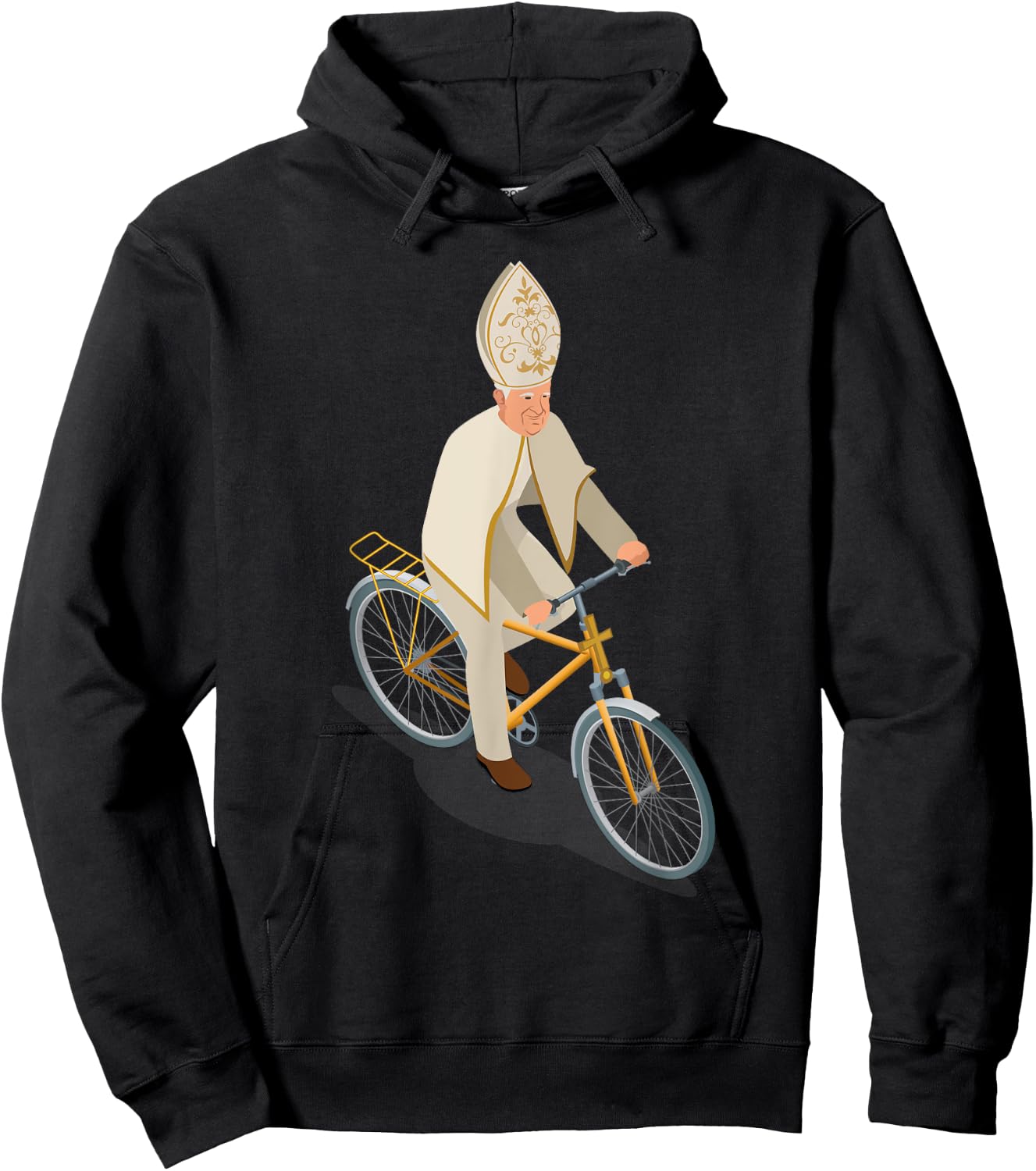 Pope Francis The Catholic Pope On A Bike Hoodie - Hoodie | Black