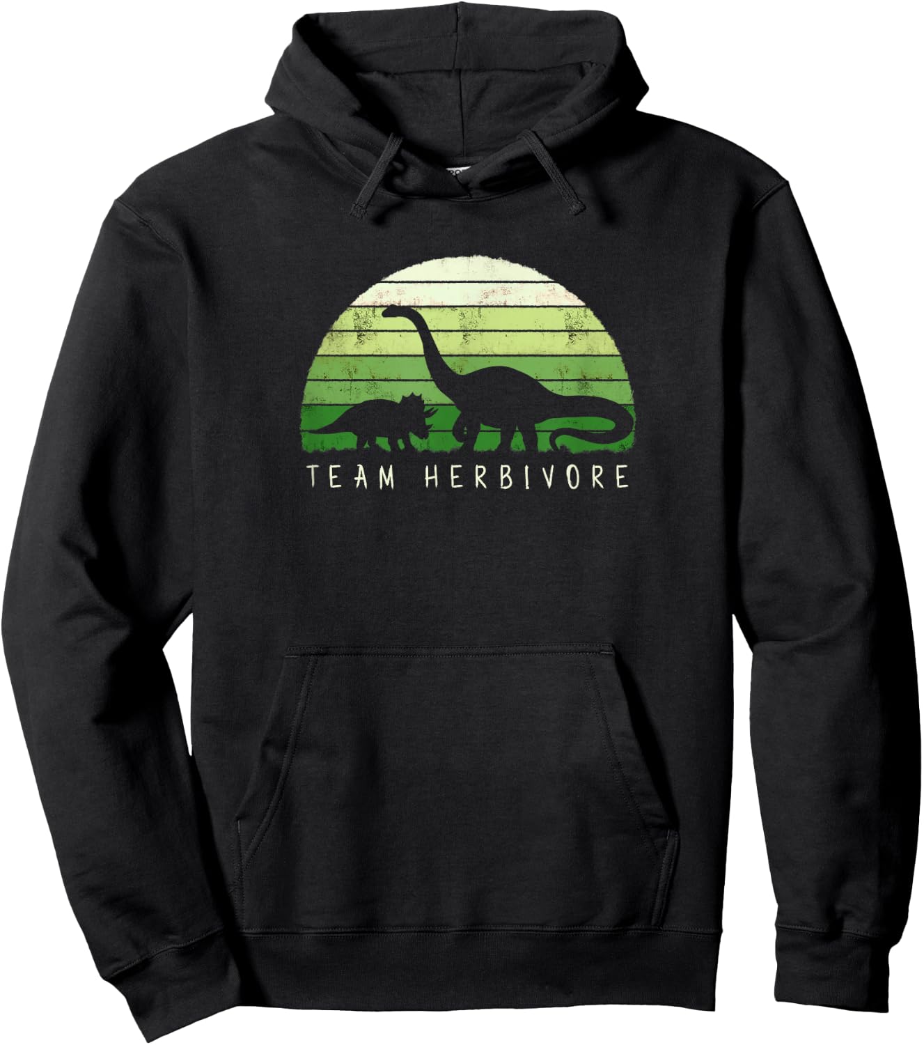 Team Herbivore Dinosaur Dino vegetarian vegan Hoodie - Hoodie | Black