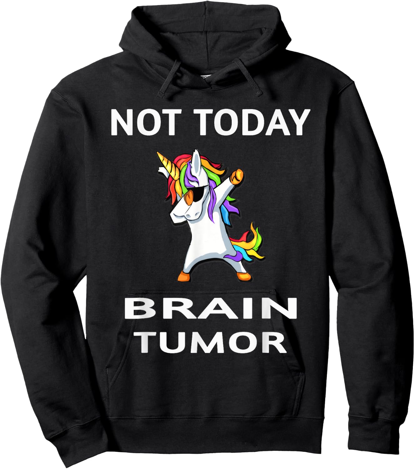 Not Today Brain Tumor Dabbing Unicorn Fighter Survivor Hoodie - Hoodie | Black