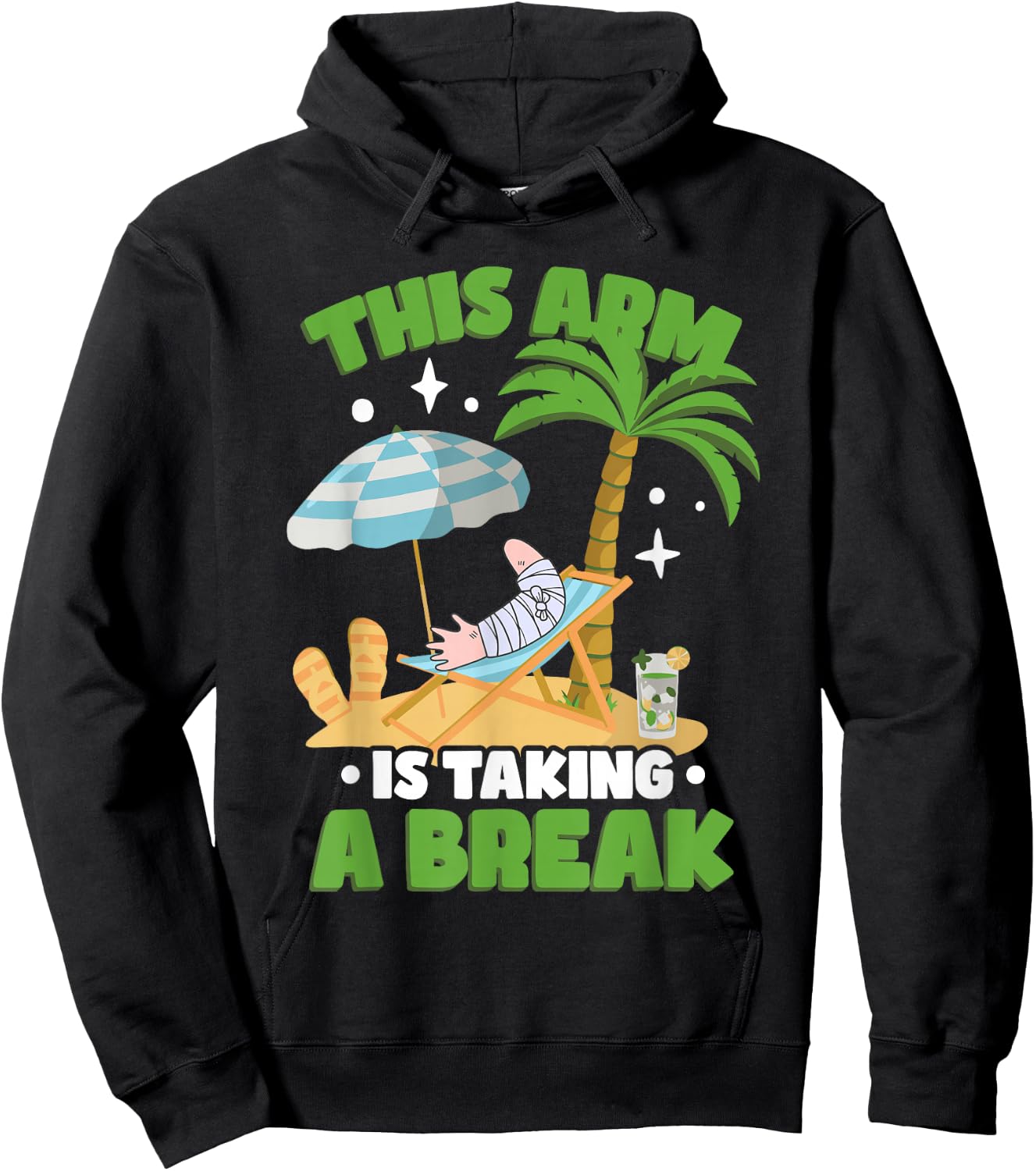 This Arm Is Taking A Break | Funny Broken Arm Hoodie - Hoodie | Black