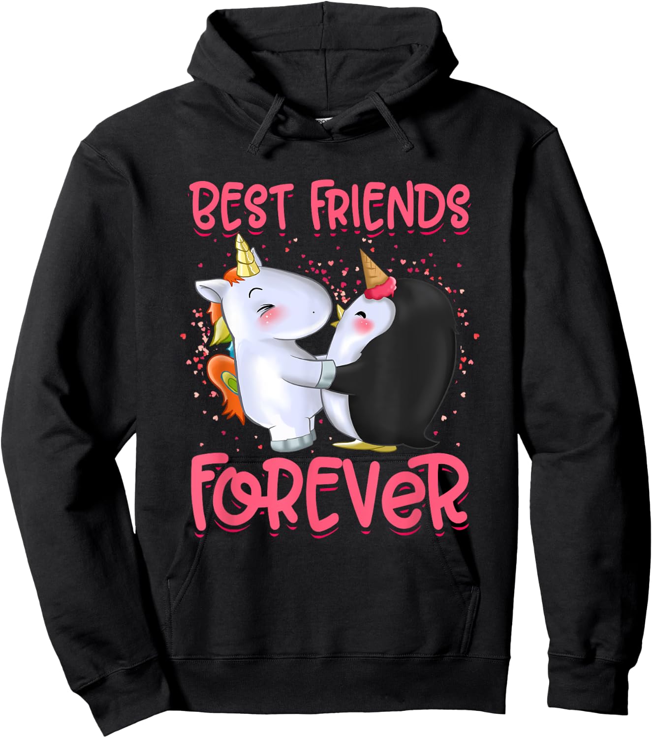 Girls Unicorn Clothes Dress Penguin Outfit Stuff Gift BFF Hoodie - Hoodie | Black