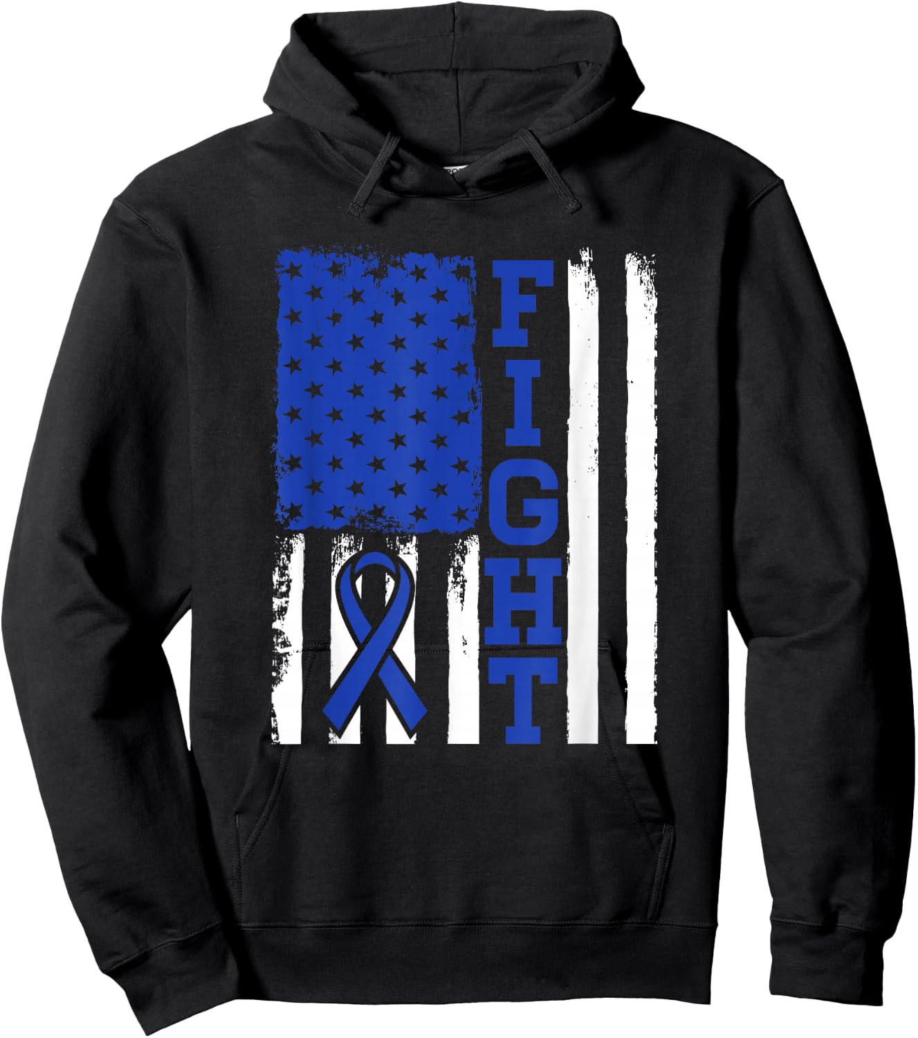 Fight Flag - Colon Cancer Shirt For Colon Cancer Fighter Hoodie - Hoodie | Black