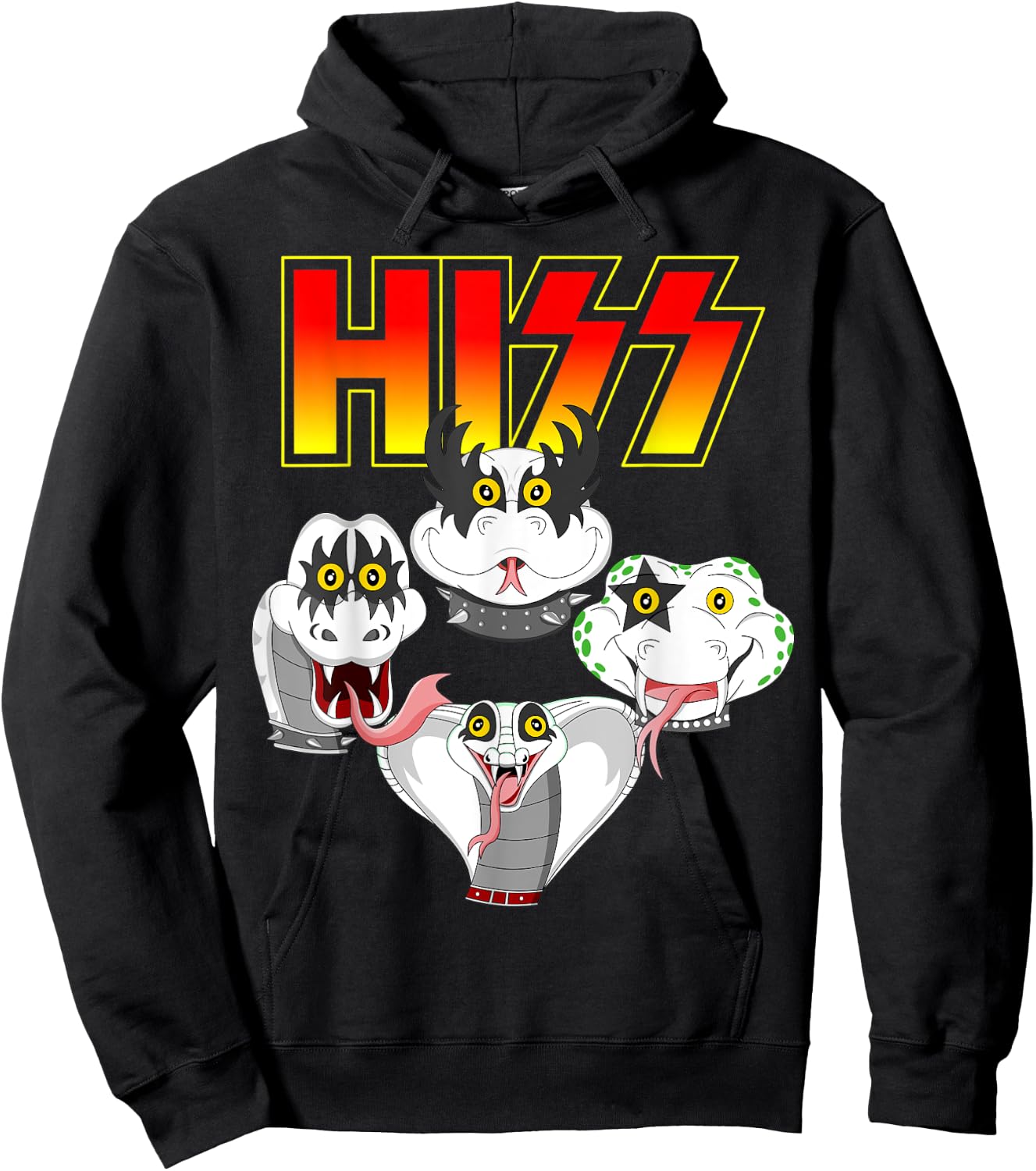 Hiss Cute Funny Snake Lover Rock And Roll Band Gift Hoodie - Hoodie | Black