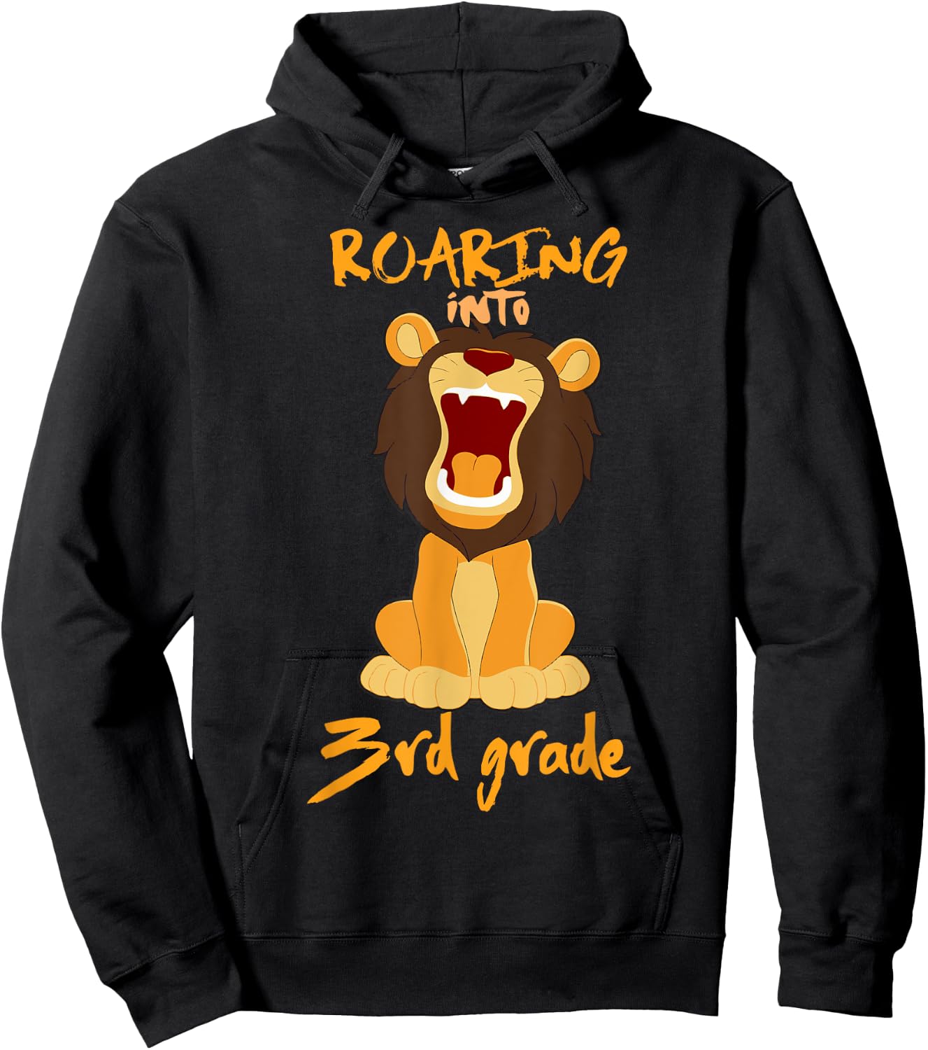 Roaring Into 3rd Grade Back To School Lion Rawr Hoodie - Hoodie | Black
