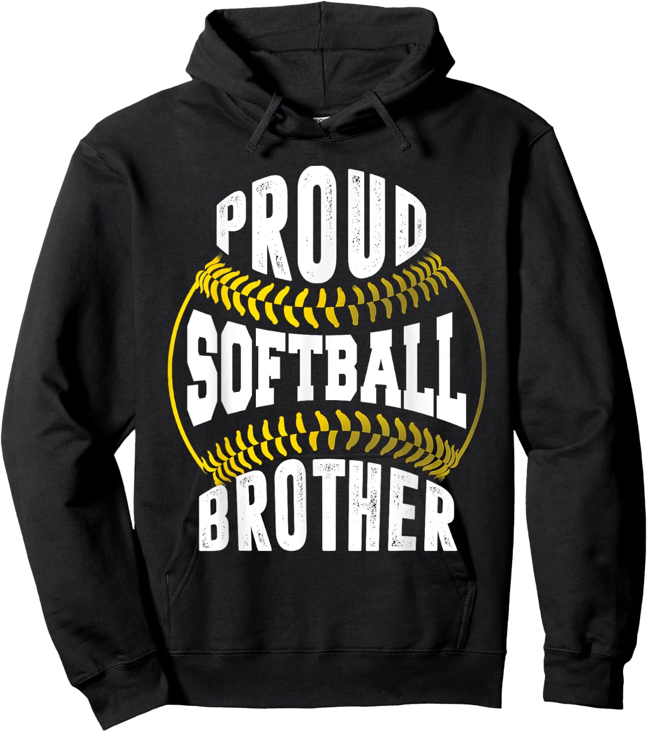 Proud Softball Brother Shirt Hoodie - Hoodie | Black