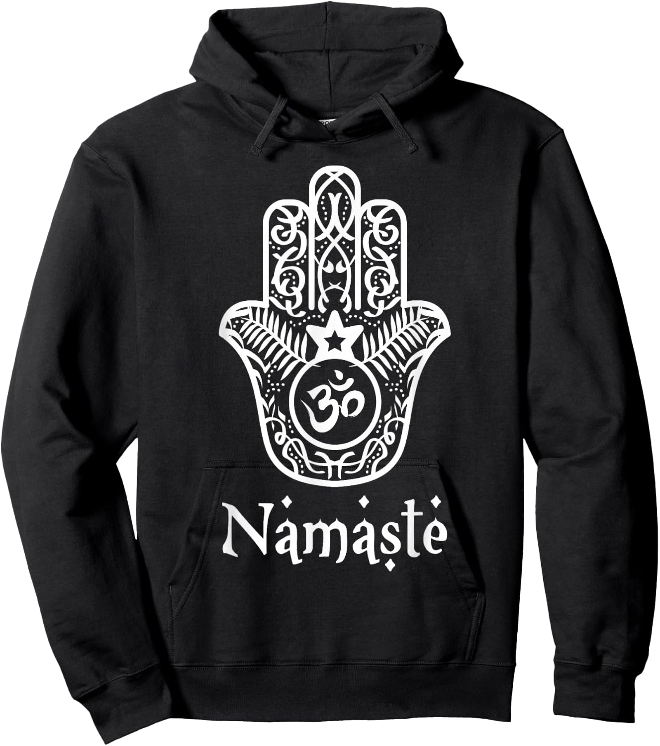 Namaste Hand Hamsa Yoga Hinduism vedas OHM t Shirt Hoodie - Hoodie | Black