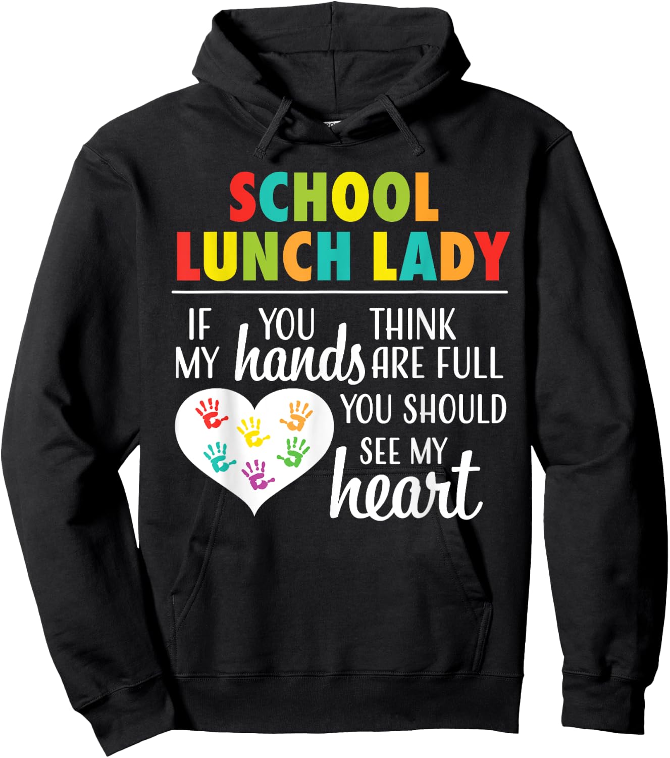 School Lunch Lady Cute Heart Appreciation Gift Wo Hoodie - Hoodie | Black
