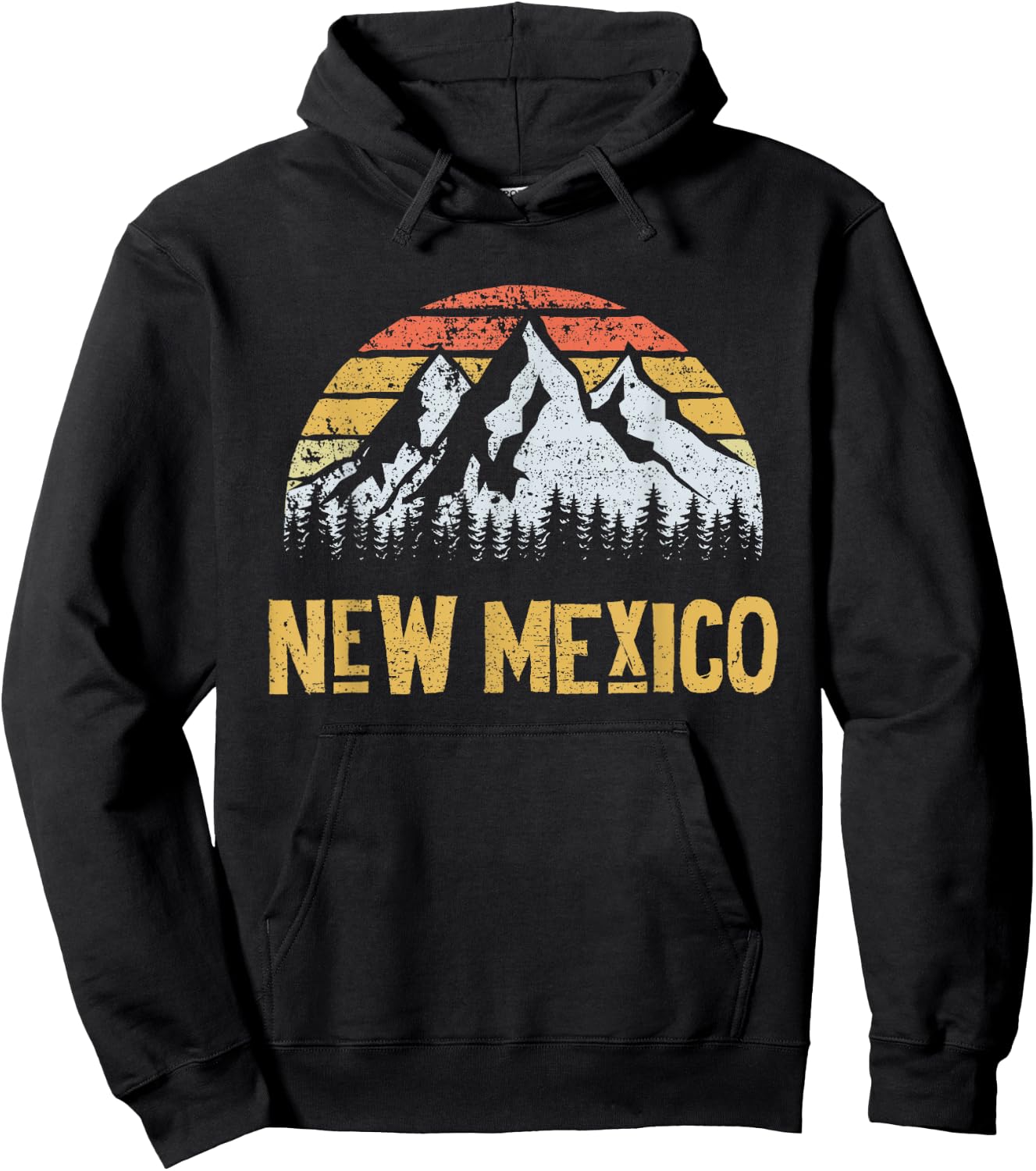 Vintage Retro NM New Mexico U.S. Mountain State Hoodie - Hoodie | Black