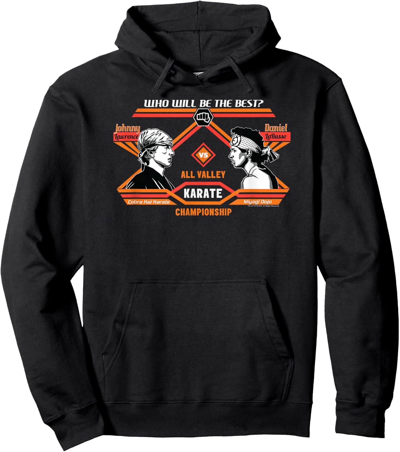 The Karate Kid Johnny VS Daniel All-Valley Karate Movie Hoodie - Hoodie | Black