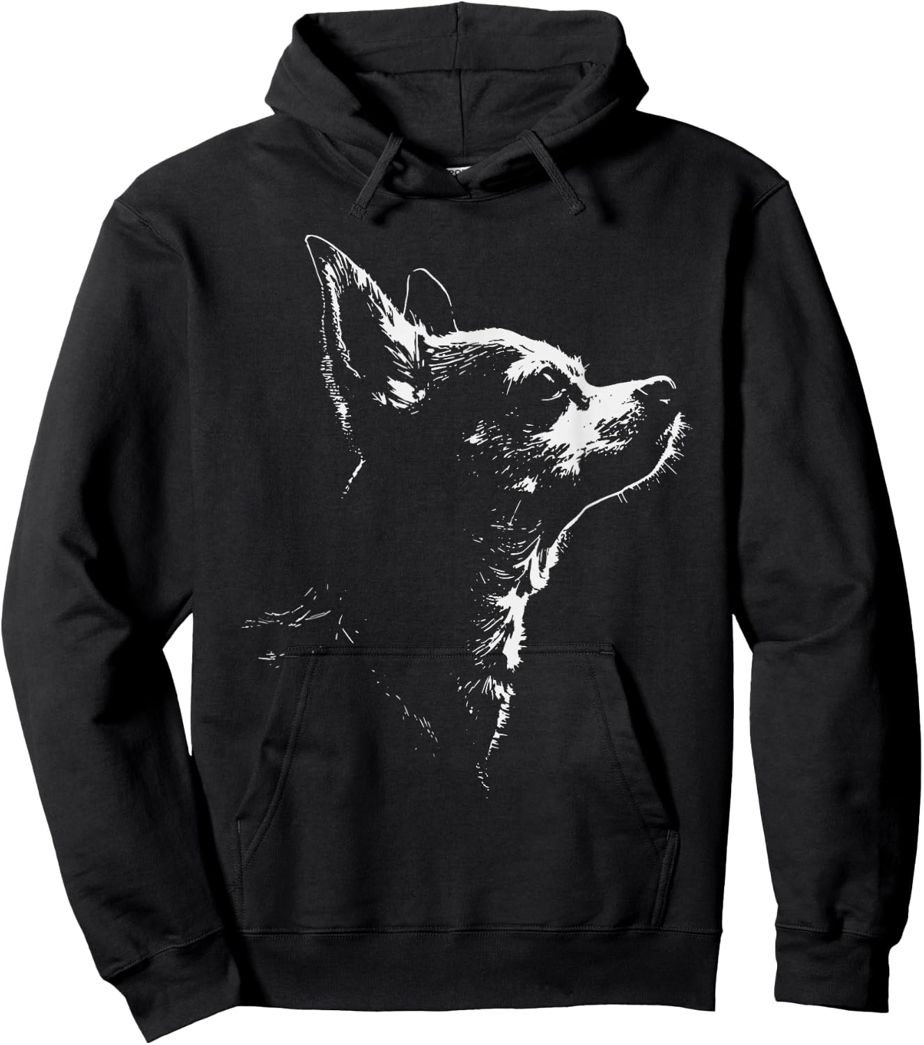 Retro Chihuahua Silhouette Graphic Women Hoodie - Hoodie | Black