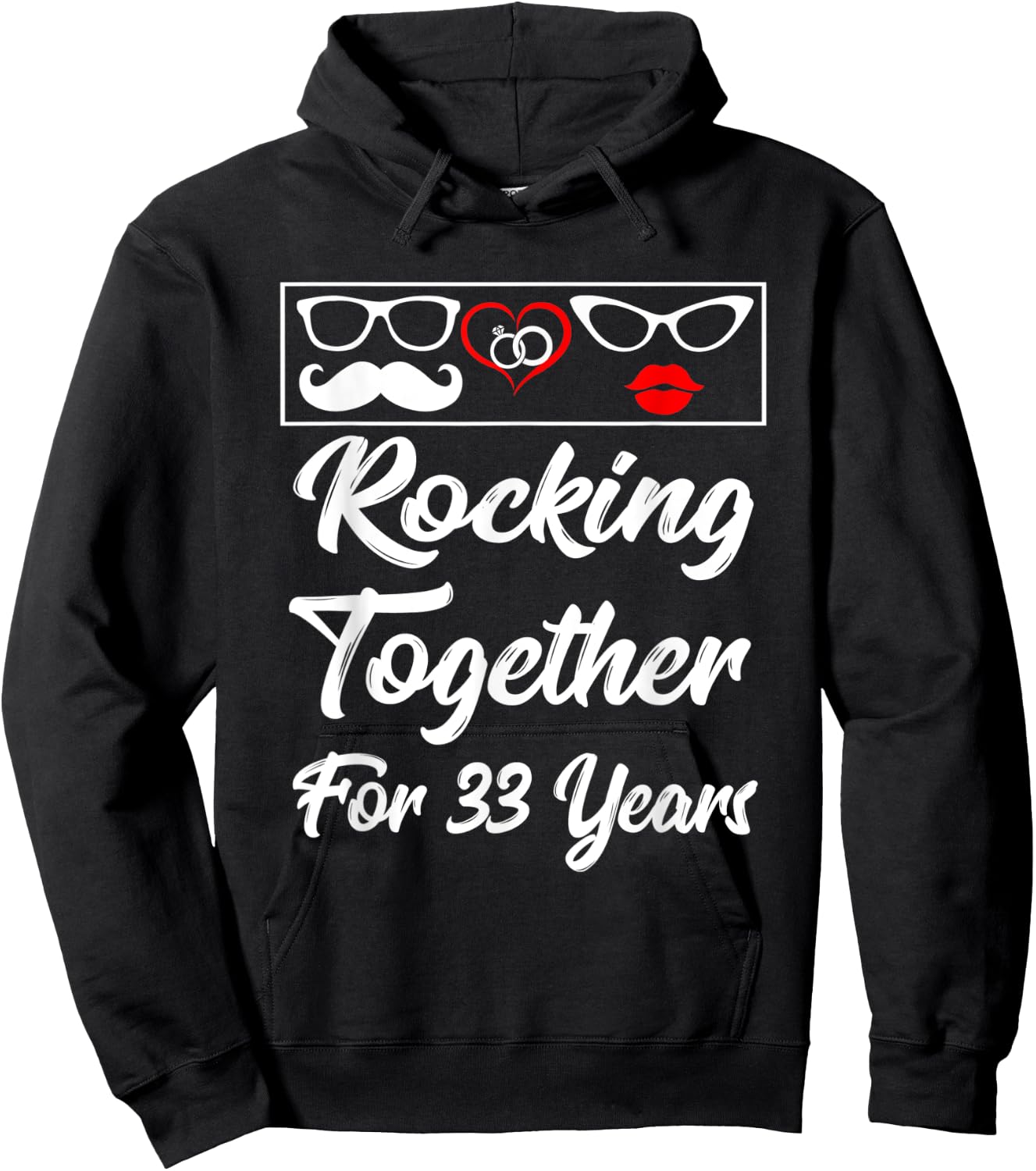 33rd Wedding Anniversary Rocking Together For 33 Years Shirt Hoodie - Hoodie | Black