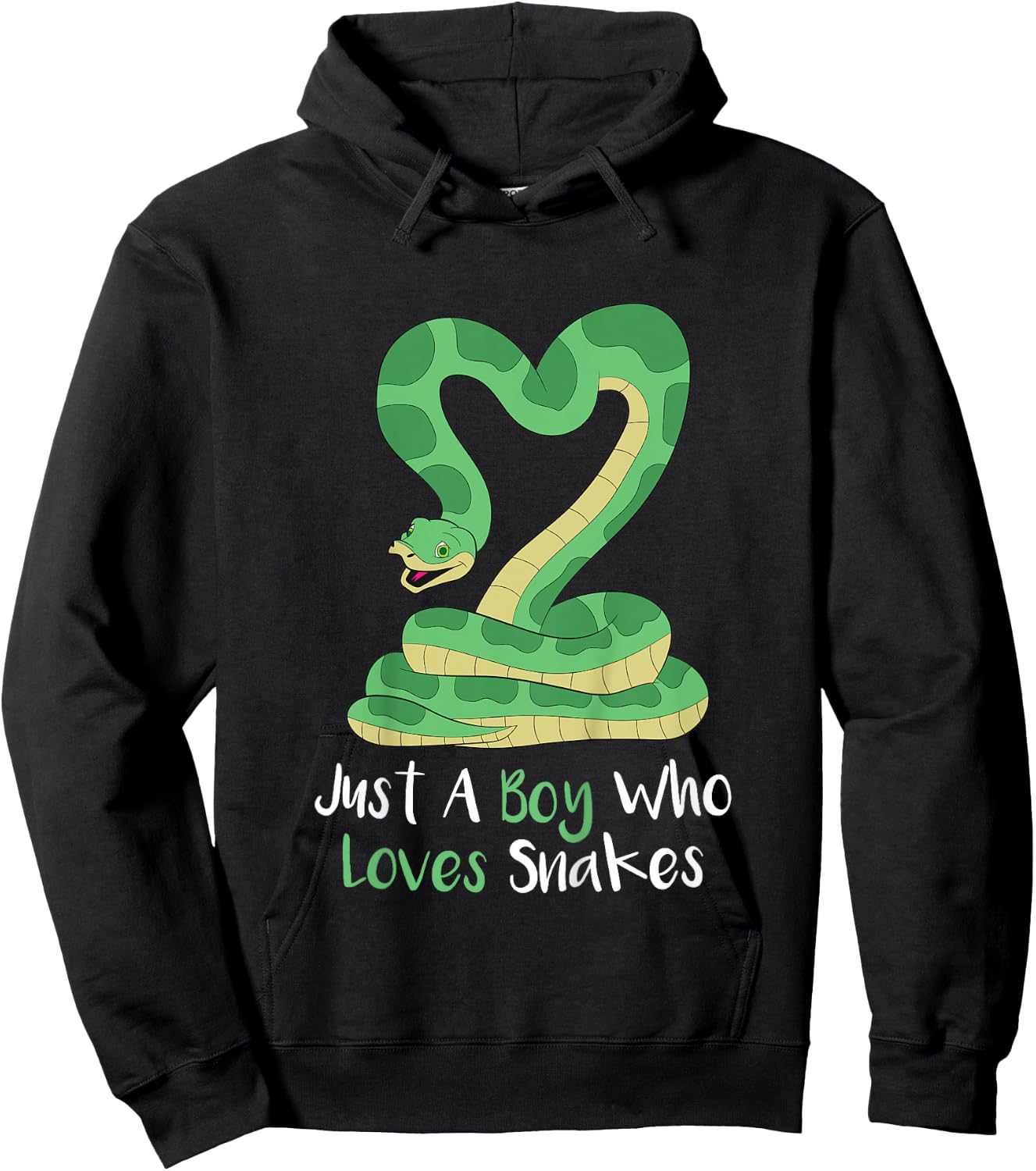 Kids Cute Snake | Gift Toddler Girls Boys | Boa Constrictor Hoodie - Hoodie | Black