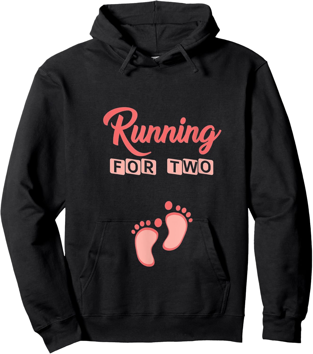 Running For Two Funny Pregnancy for Mom Hoodie - Hoodie | Black