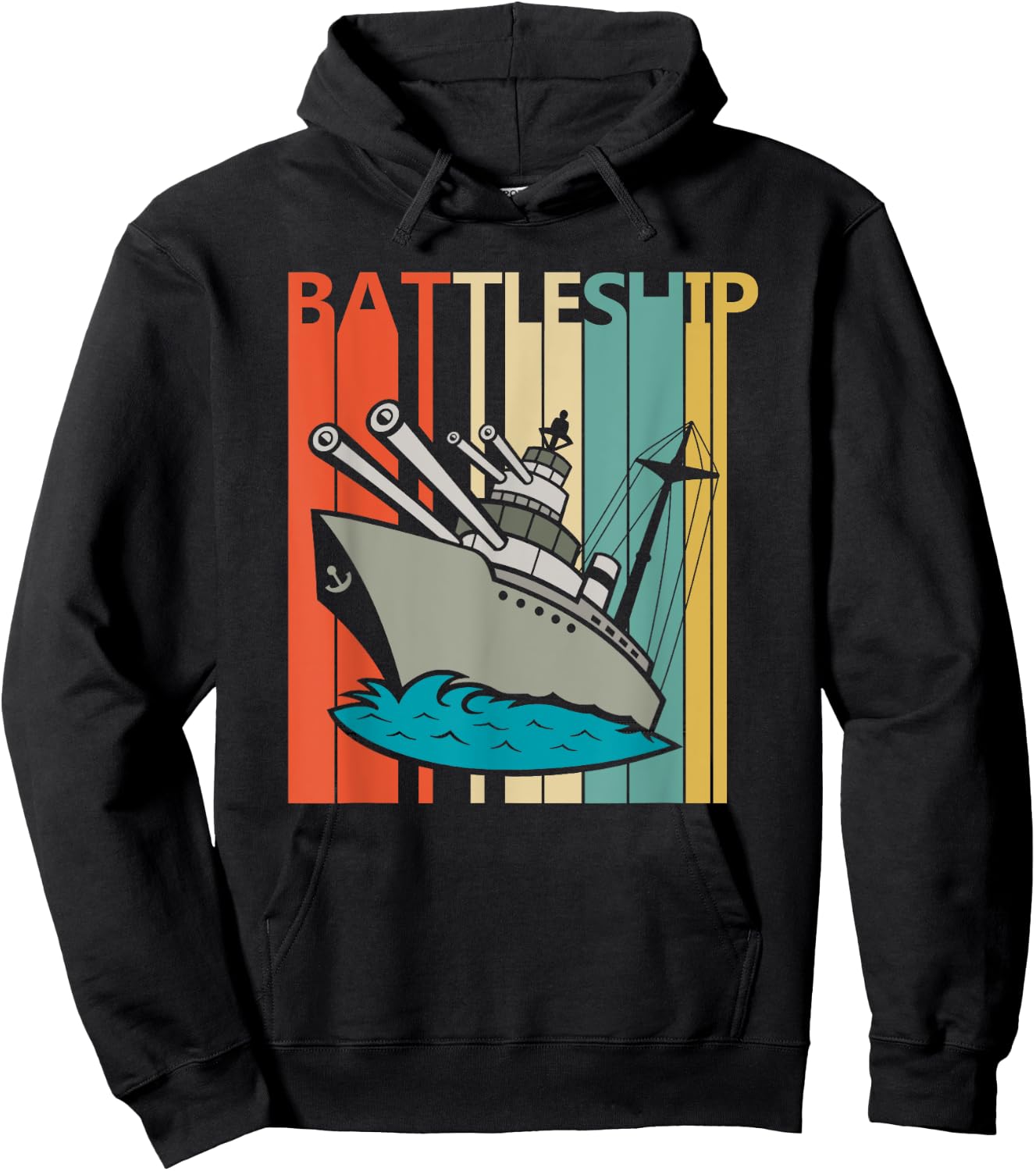 Vintage Battleship - Armored Warship Shirt Hoodie - Hoodie | Black