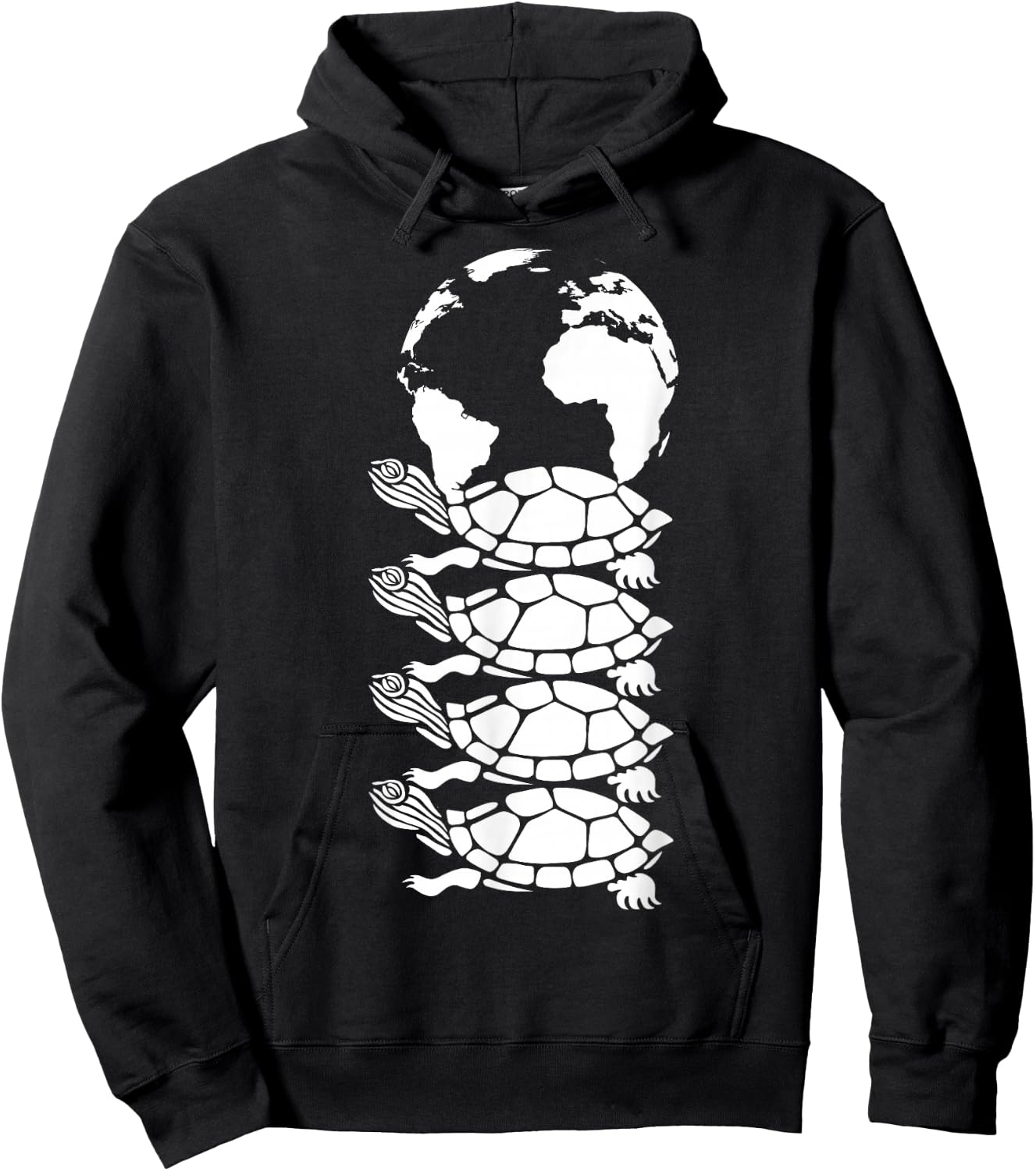 Outure Women's Turtles All the Way Down Black Cotton Hoodie - Hoodie | Black