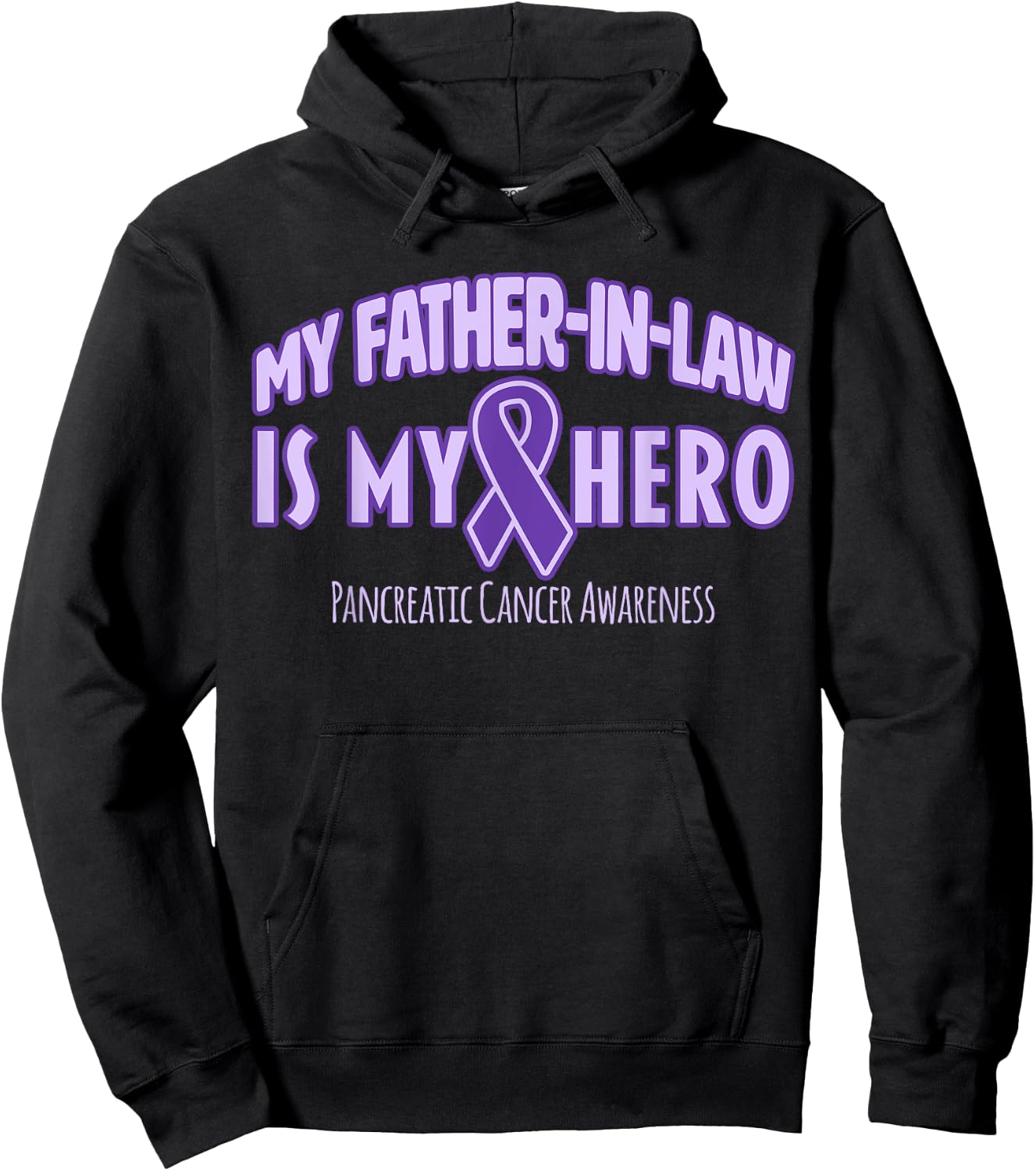 My Father-in-law is my Hero Pancreatic Cancer Awareness Hoodie - Hoodie | Black