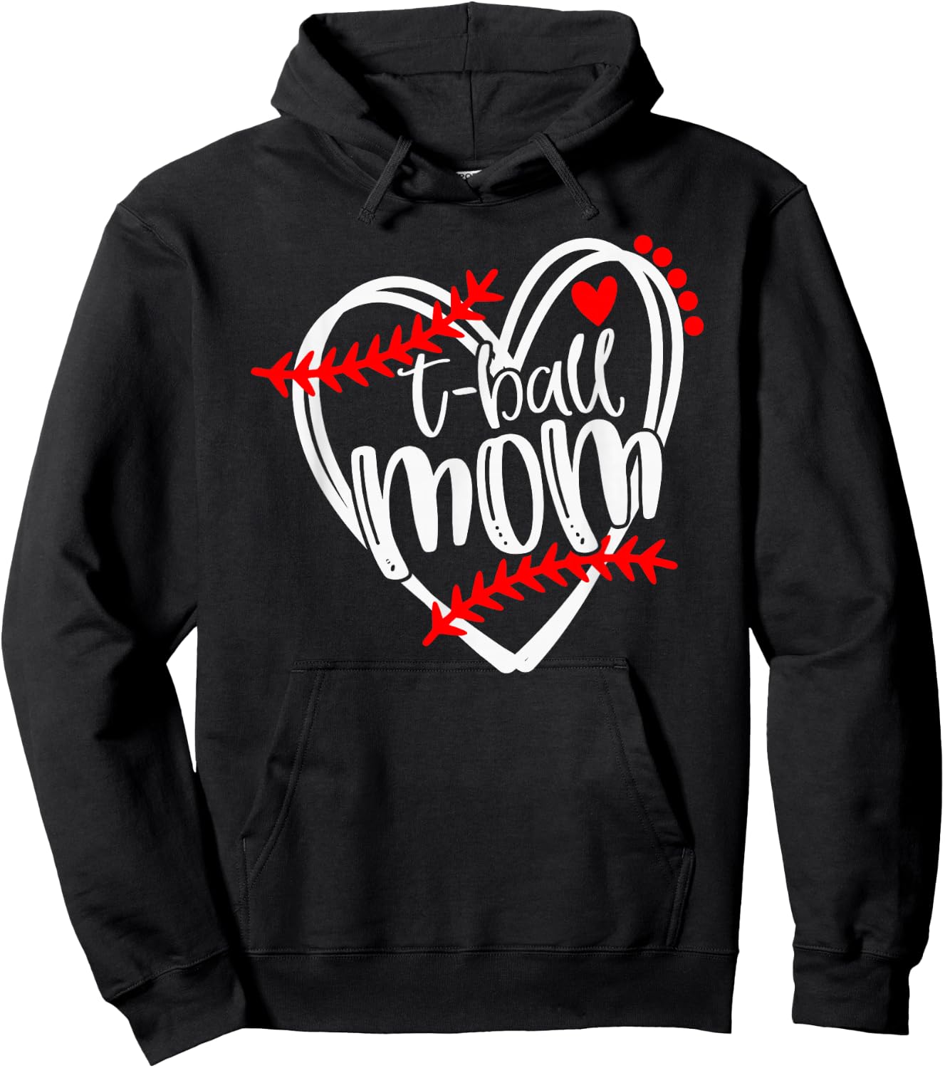 Tball MOM, T ball , Girls T-ball Heart Hoodie - Hoodie | Black