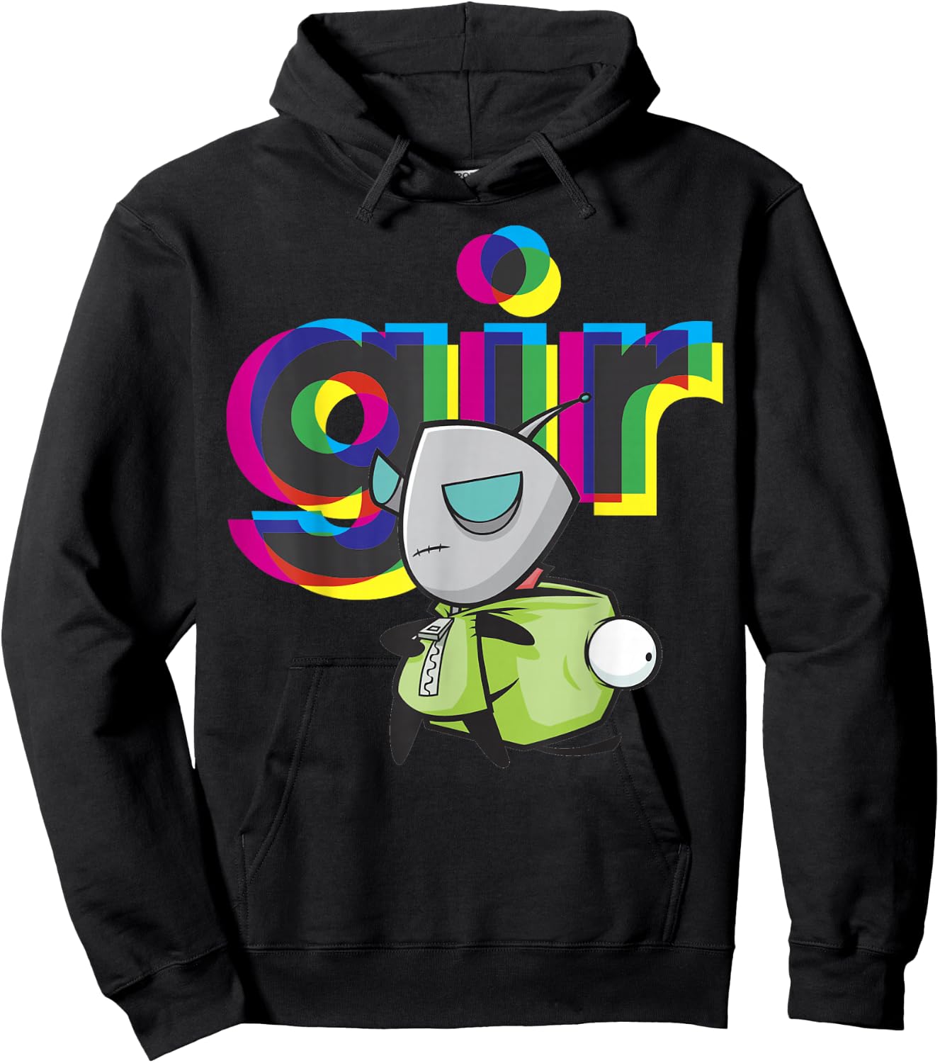 Invader Zim Gir Mask Off Colorful Power Stance Portrait Hoodie - Hoodie | Black