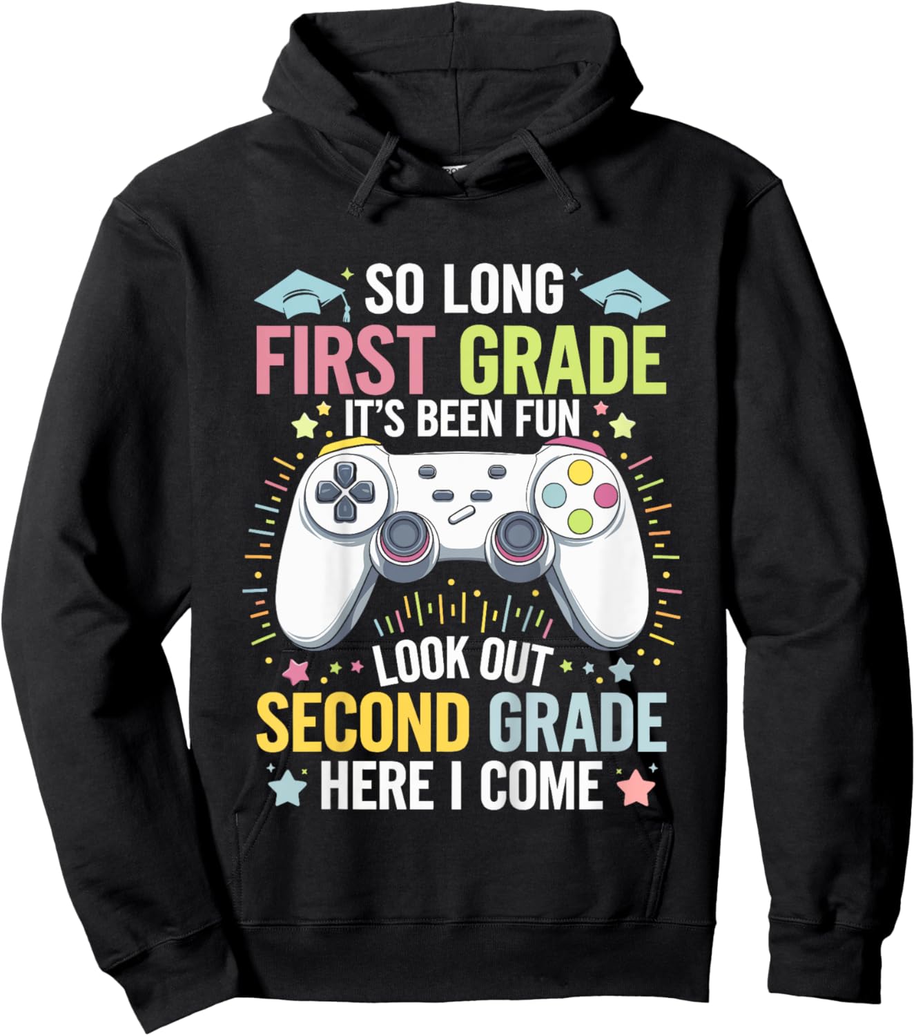 Kids So Long First Grade Second Here I Come 1st Grade Graduation Hoodie - Hoodie | Black