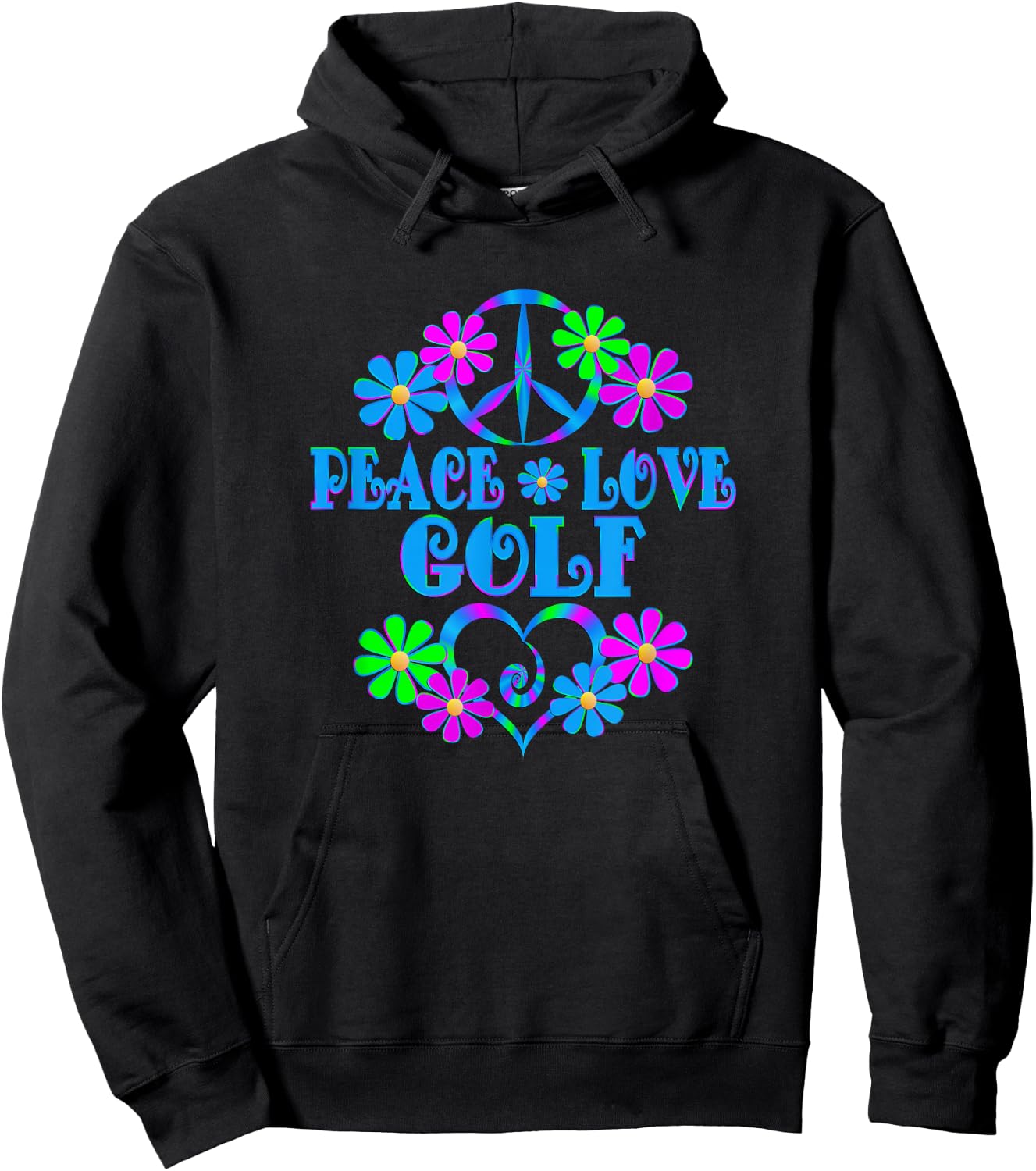 Peace Love Golf Hoodie - Hoodie | Black