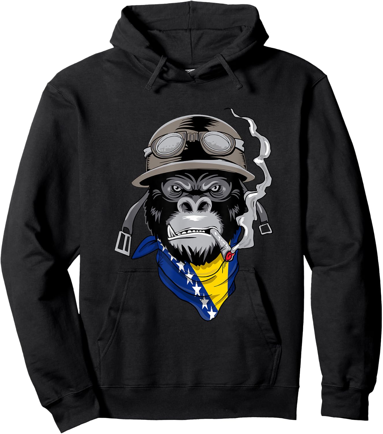 Bosnian and Herzegovinian Flag Biker Bosnia Herzegovina Hoodie - Hoodie | Black