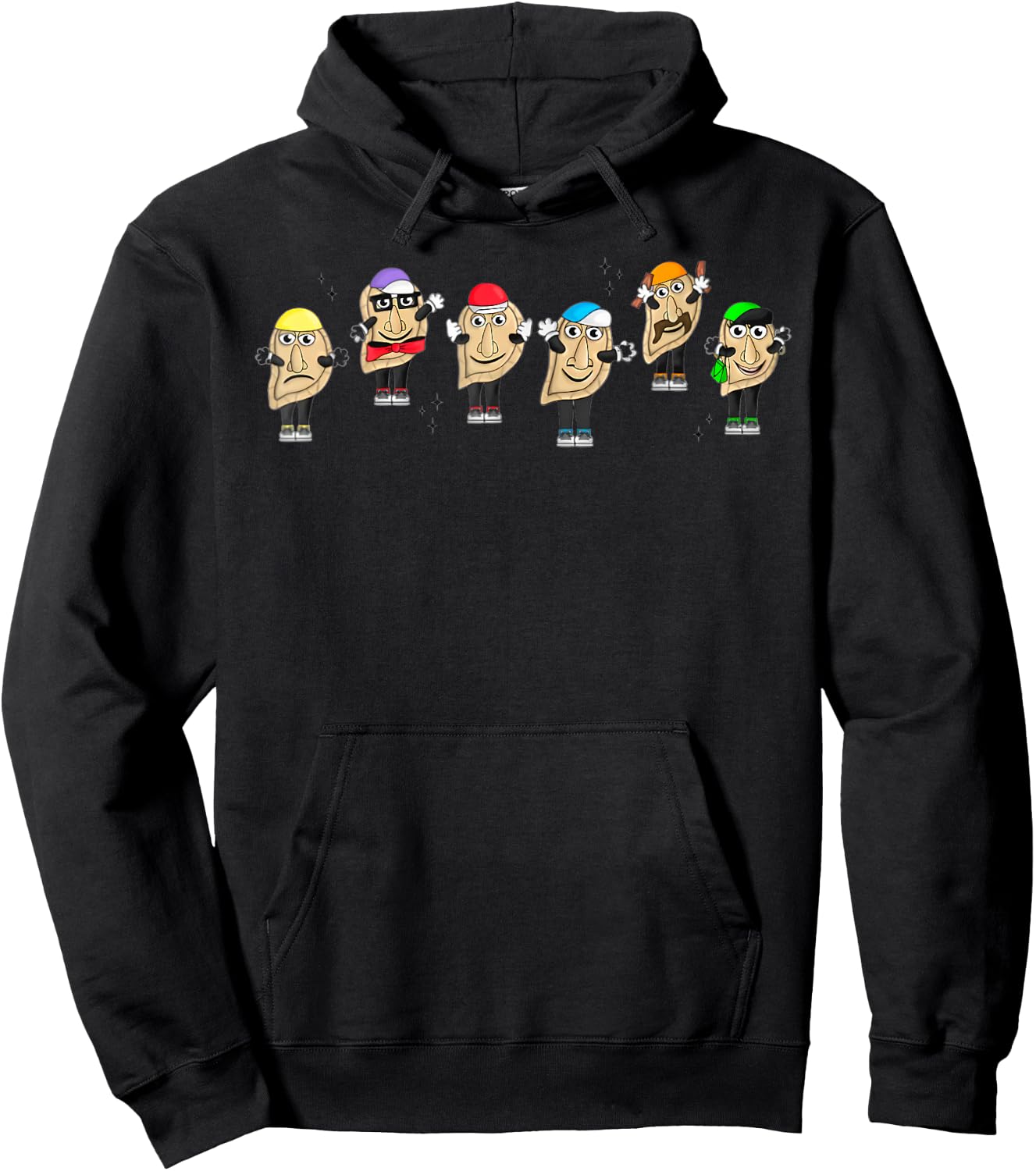Pittsburgh Pierogies Clothing Adult Fun Cartoon , Black, Small, Short Sleeve Hoodie - Hoodie | Black