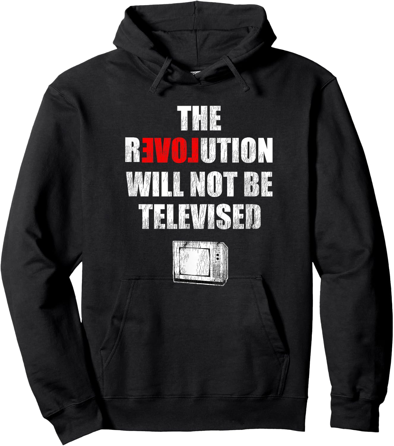 Vintage The Revolution Will Not Be Televised Hoodie - Hoodie | Black