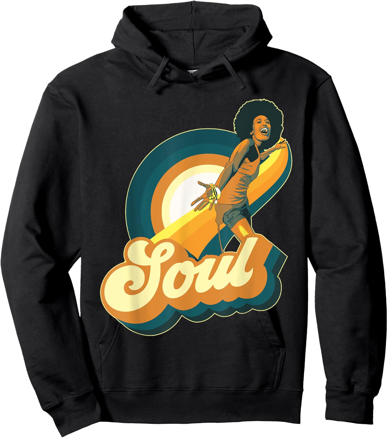 70s Funk Afro Disco Soul Hoodie - Hoodie | Black