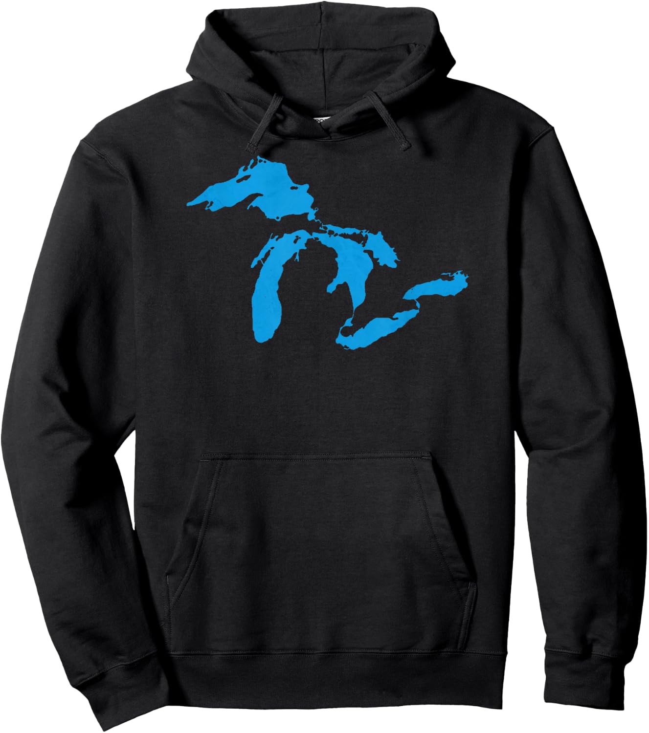 Five Great Lakes American Midwest Native Fresh Water Hoodie - Hoodie | Black