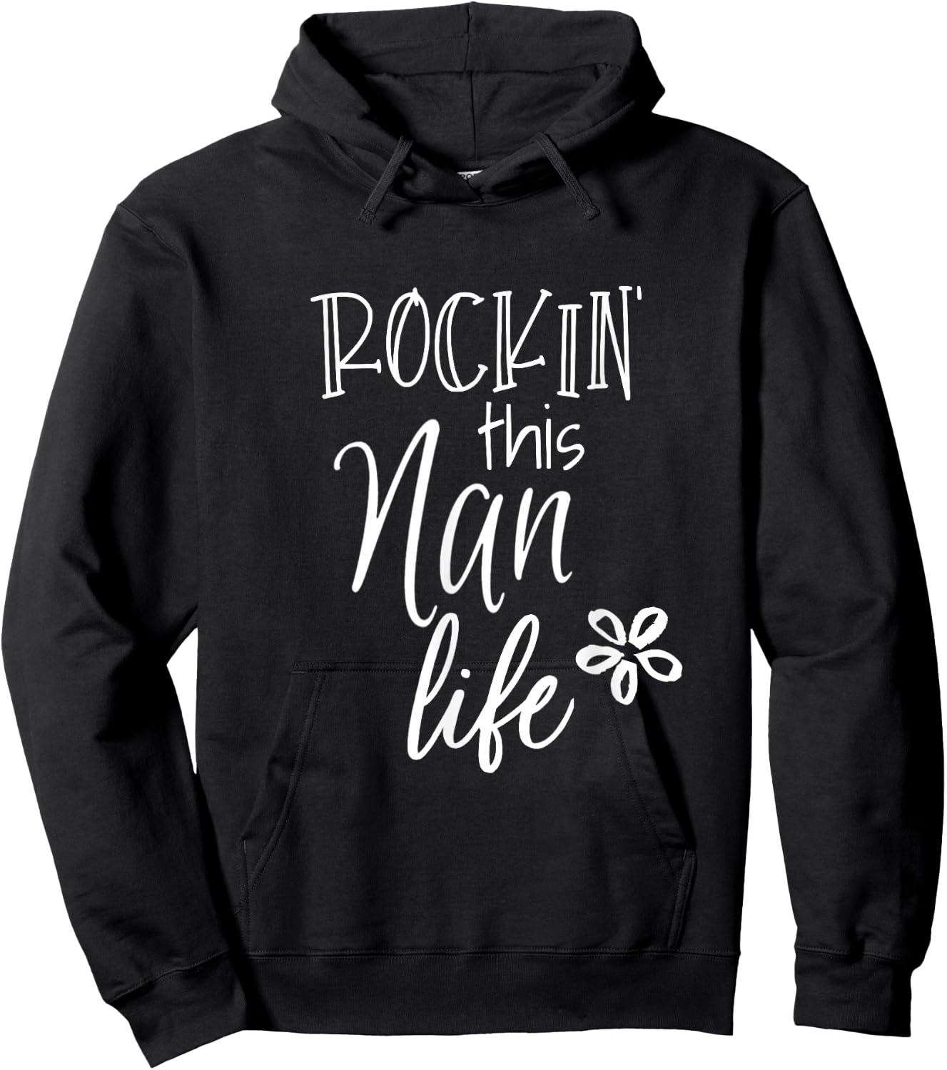 Cute Nan Gift from Grandkids Rockin This Nan Life Hoodie - Hoodie | Black