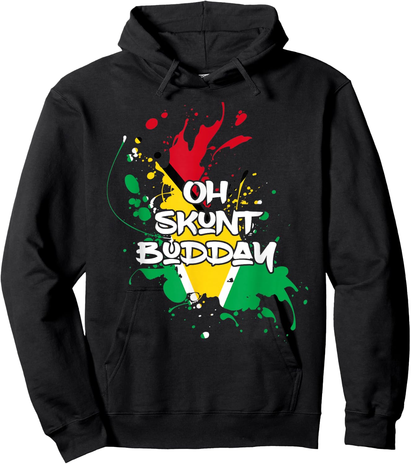 Skunt with Guyana Flag Funny Patriotic Hoodie - Hoodie | Black