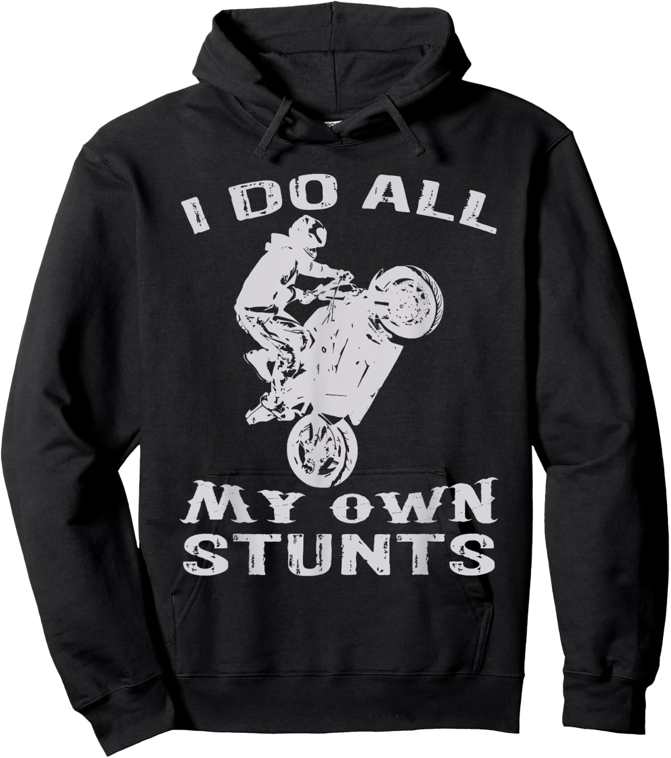 Cool Motorcycle I Do All My Own Stunts Bike Hoodie - Hoodie | Black