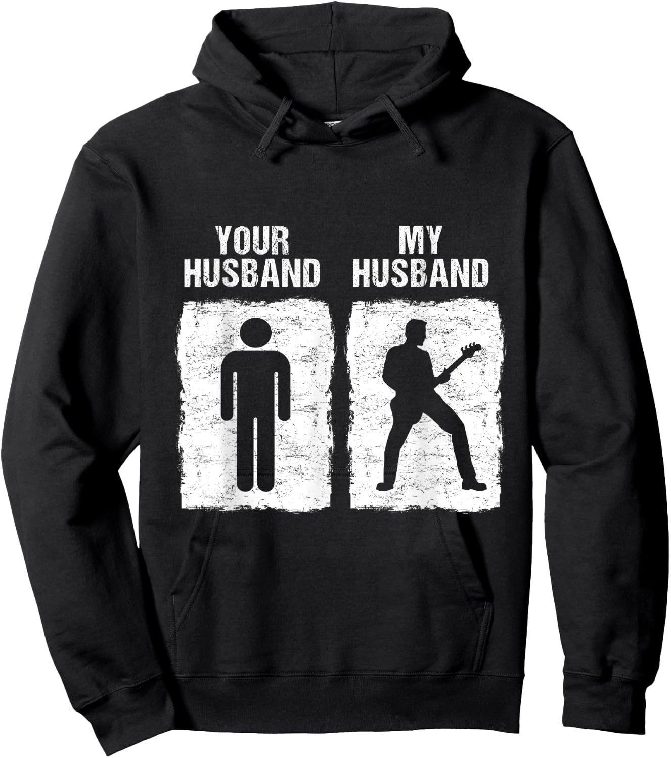 Funny Guitar Shirt My Husband Your Husband Wife Guitarist Hoodie - Hoodie | Black