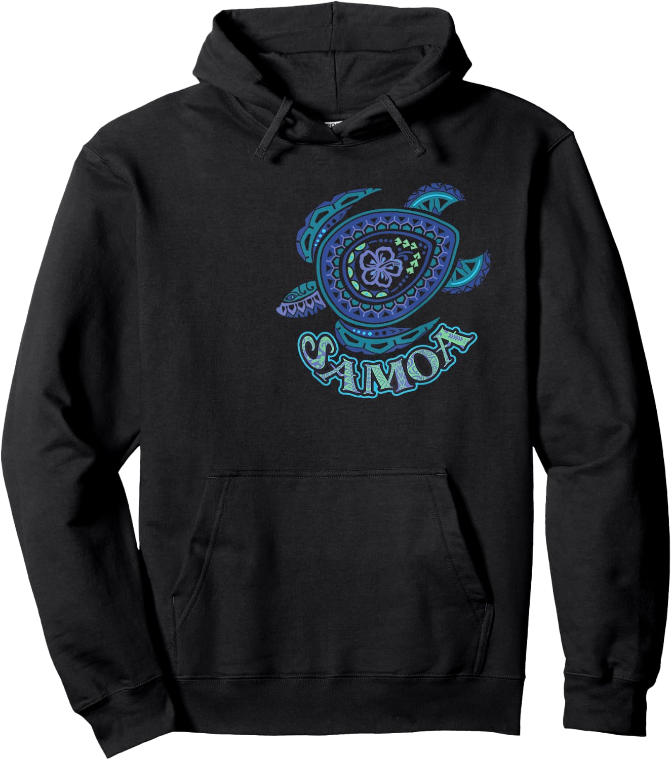 Vintage Samoan Tribal Turtle Hoodie - Hoodie | Black