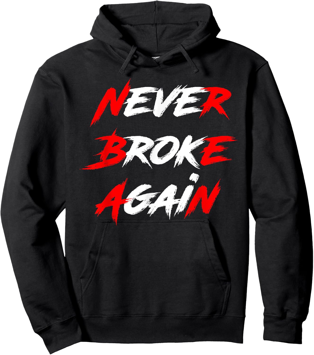 Never Broke Again Hustle & Grind Motivational Hoodie - Hoodie | Black