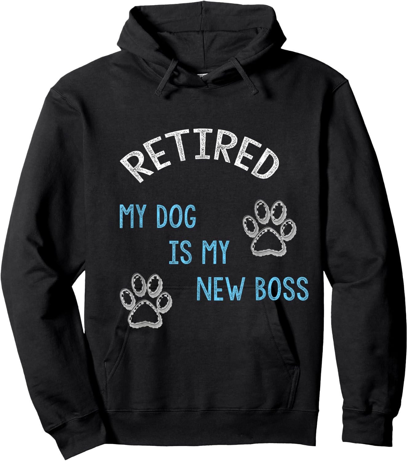 Retired my dog is my new boss Hoodie - Hoodie | Black