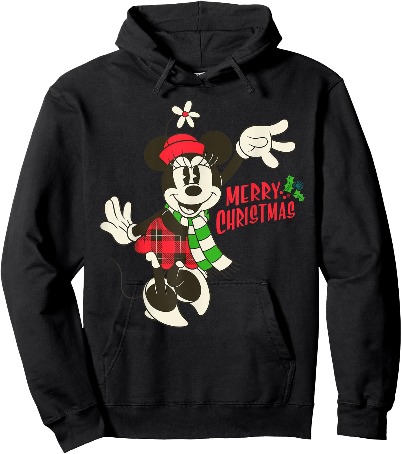 Disney Vintage Minnie Mouse Christmas Hoodie - Hoodie | Black