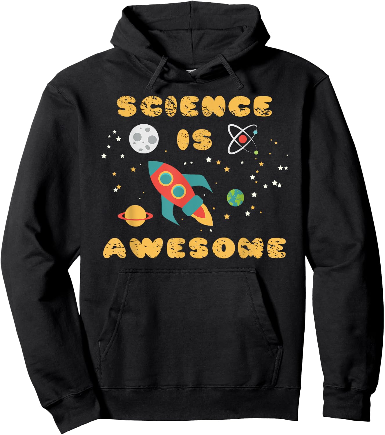 Science Is Awesome Shirt Nerd Space Ship Rocket Moon Hoodie - Hoodie | Black