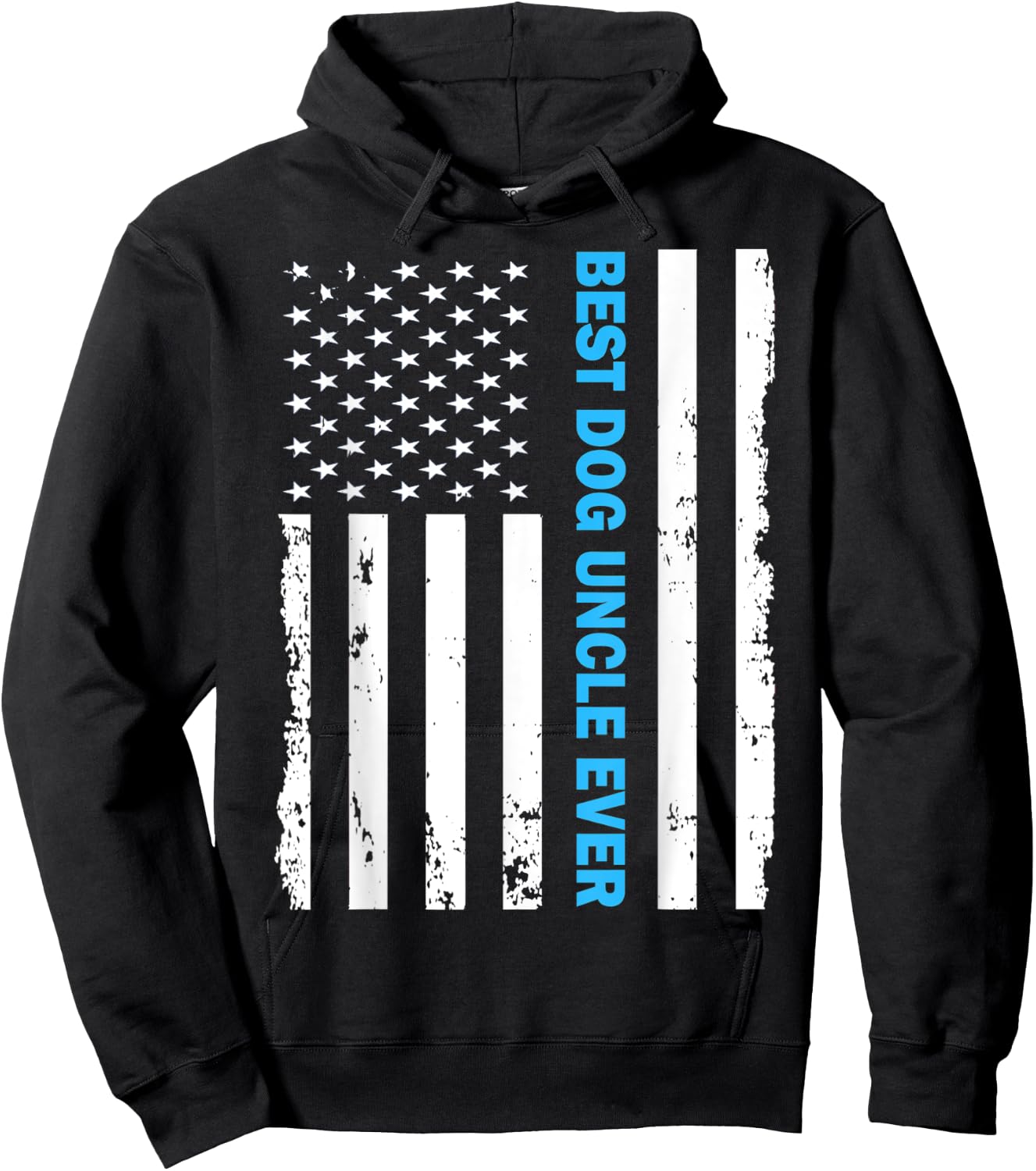 Dog Uncle Ever American Flag Gift Uncles Day Kids Men Hoodie - Hoodie | Black