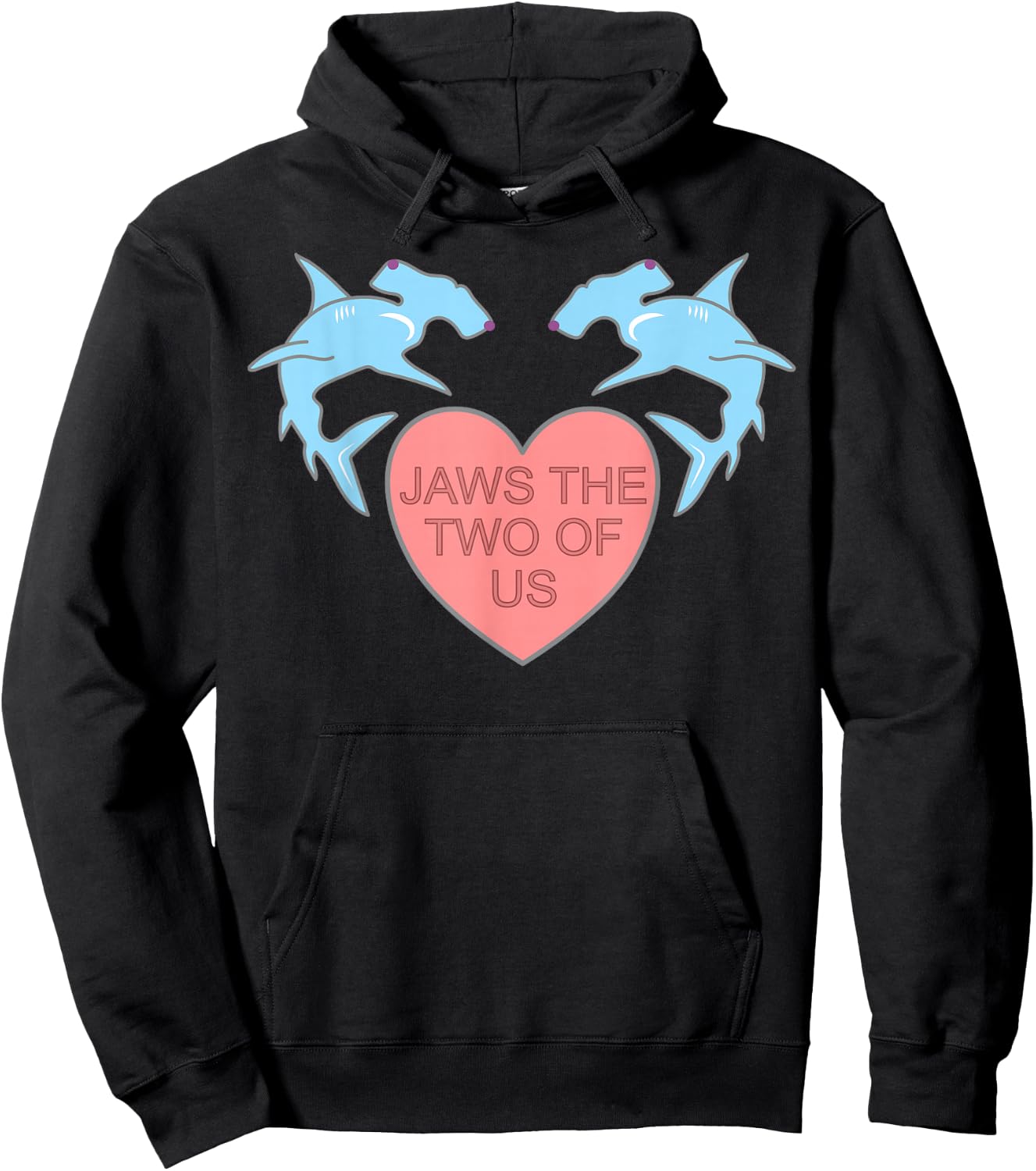 Jaws the Two of Us Valentines Day Shark Gift Hoodie - Hoodie | Black
