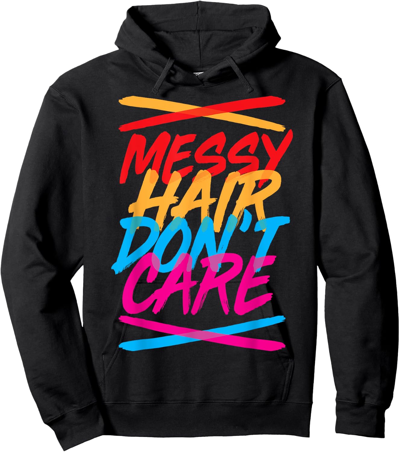 Messy Hair Shirt Messy Hair Don't Care T Shirt Gift Kids Hoodie - Hoodie | Black
