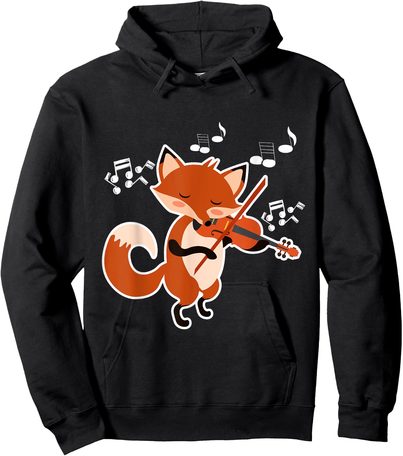 Fox Playing Violin Shirt Hoodie - Hoodie | Black