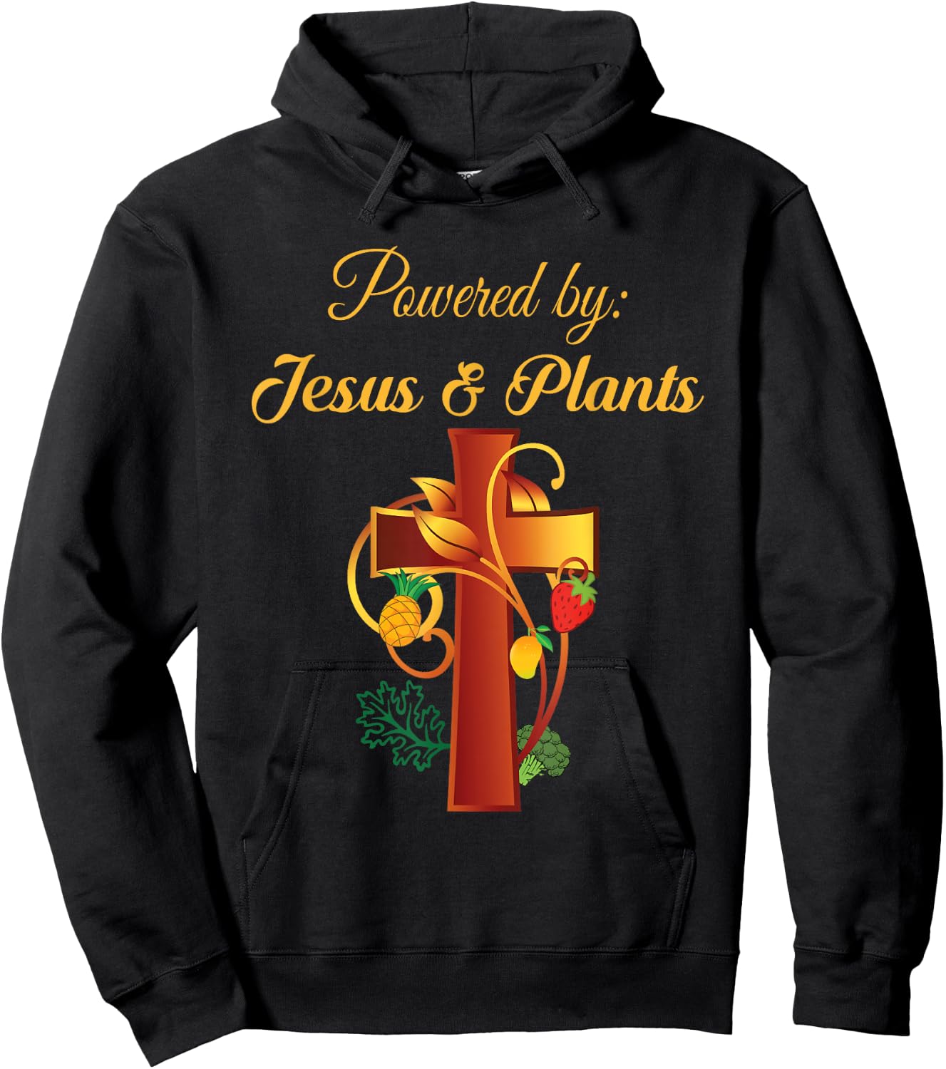 Christian Shirt Jesus and Plants Vegan Vegetarian Christian Hoodie - Hoodie | Black