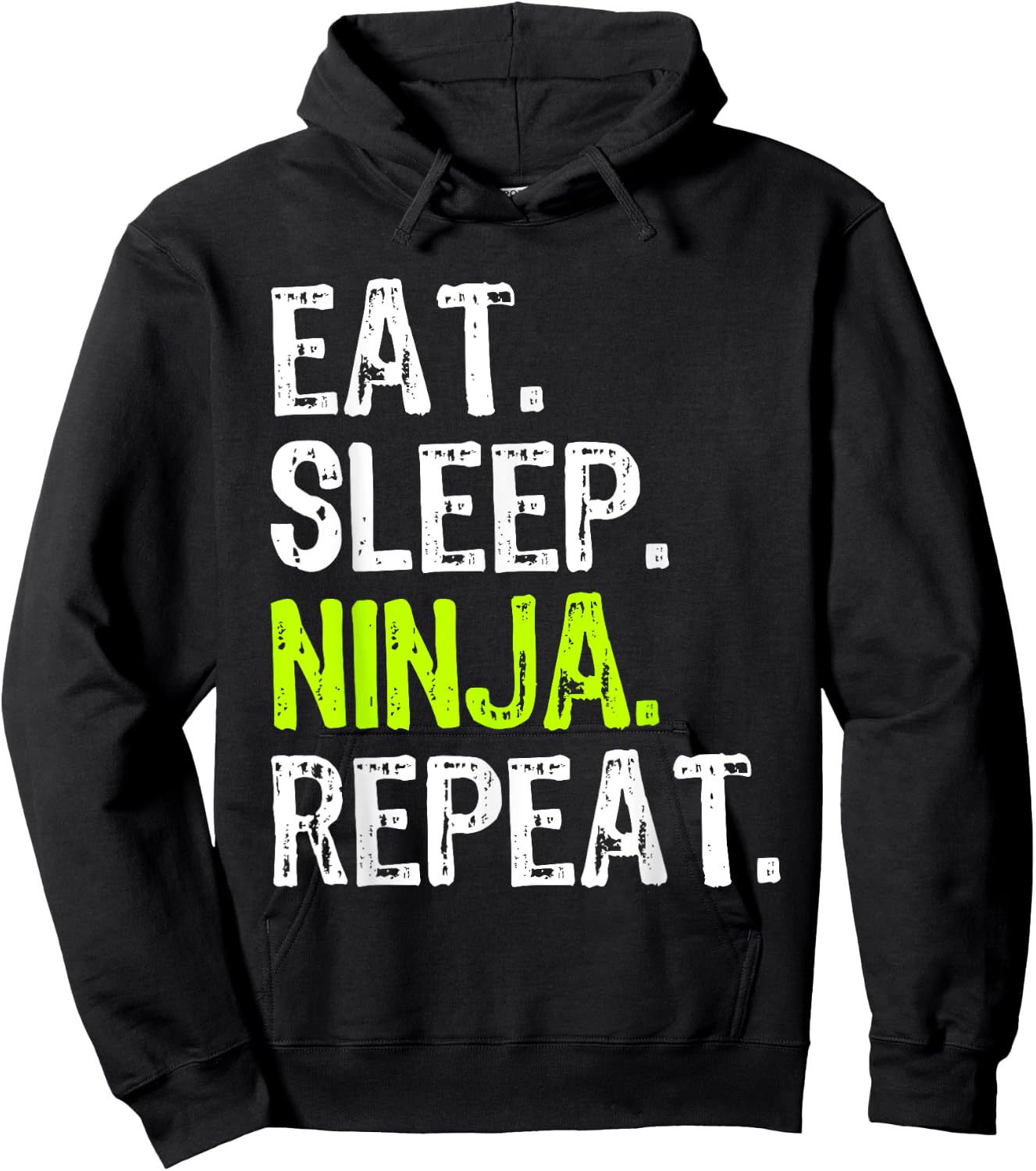 Eat Sleep Ninja Repeat Funny Hoodie - Hoodie | Black